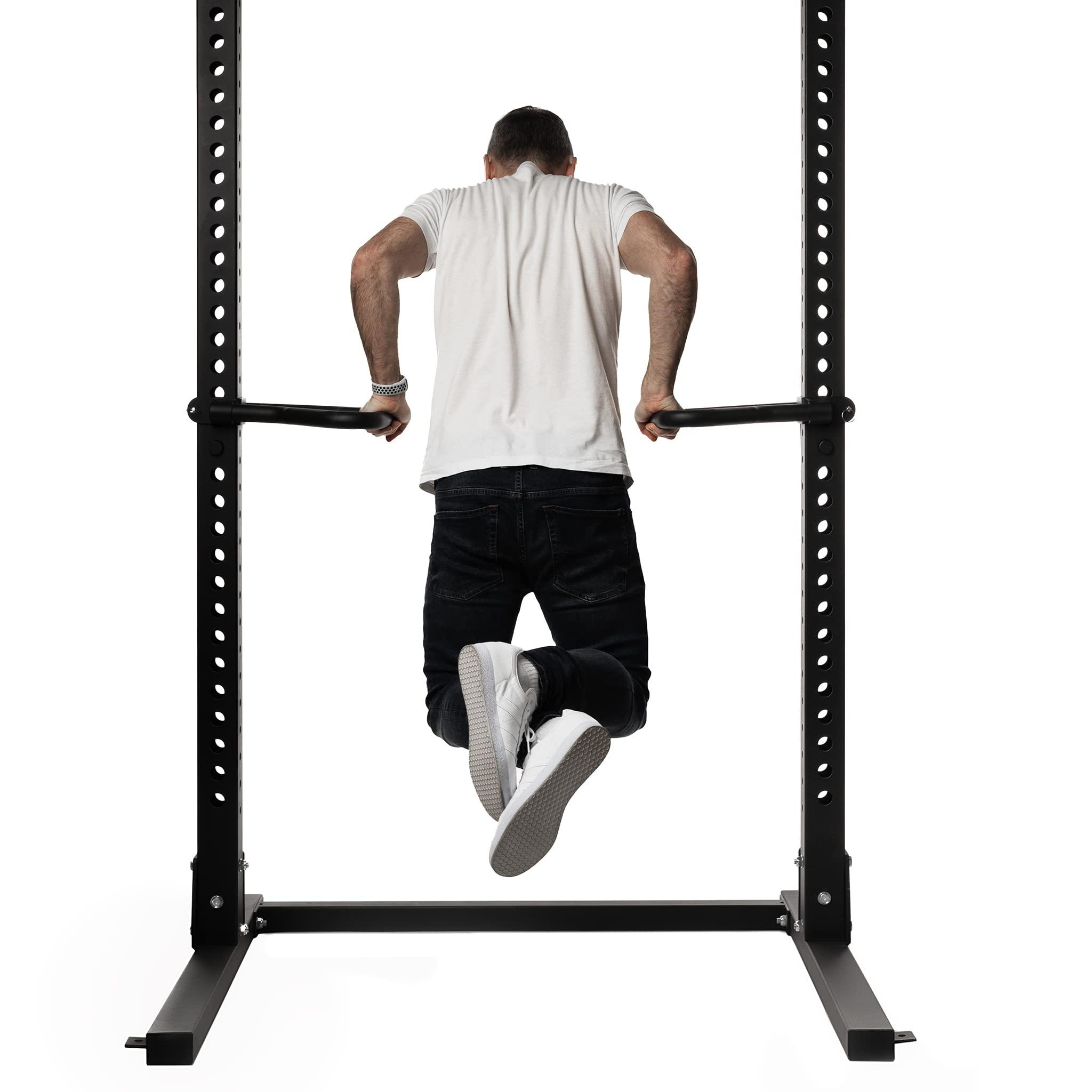 AmStaff Fitness AmStaff Fitness Dip Bar Attachment for Squat & Power Rack - Compatible for (2x2 2.5x2.5 3x3)\" Tube with 1-Inch Hole Racks - (Pair) (2\"x2\" Tube Racks)