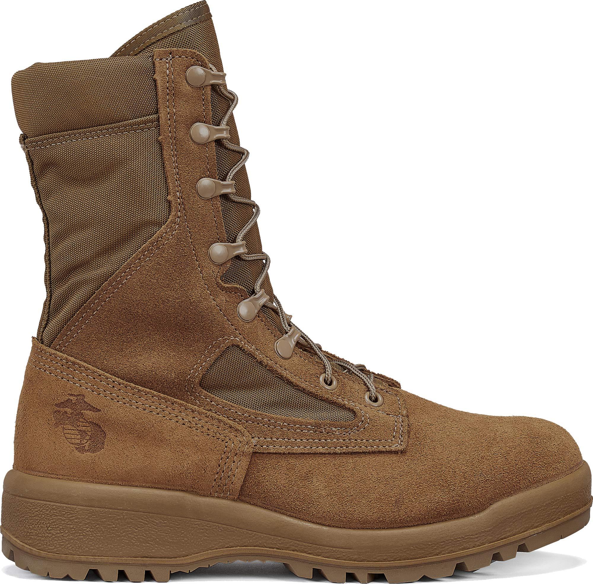 B Belleville Arm Your Feet B Belleville Arm Your Feet 550 ST 8 Inch USMC Hot Weather Steel Toe Boots (EGA) - Mojave Cattlehide Leather Combat Boots for Men, Safety Rates For Electrical Hazard Resistance (EH), Mojave - 9.5 R