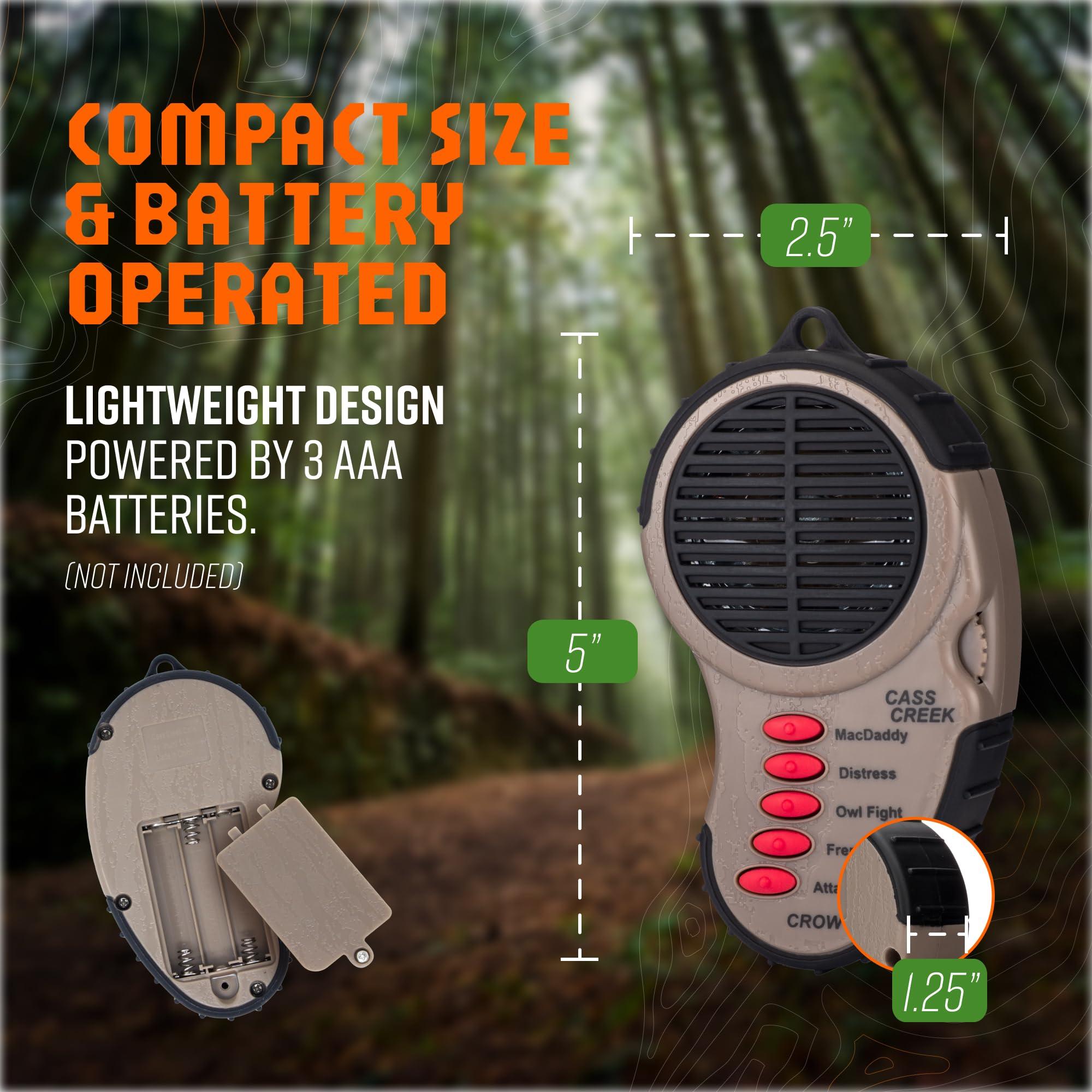 Cass Creek Cass Creek Ergo Crow Call, Handheld Electronic Game Call, CC065, Compact Design, 5 Calls In 1, Expert Calls for Everyone,Camo
