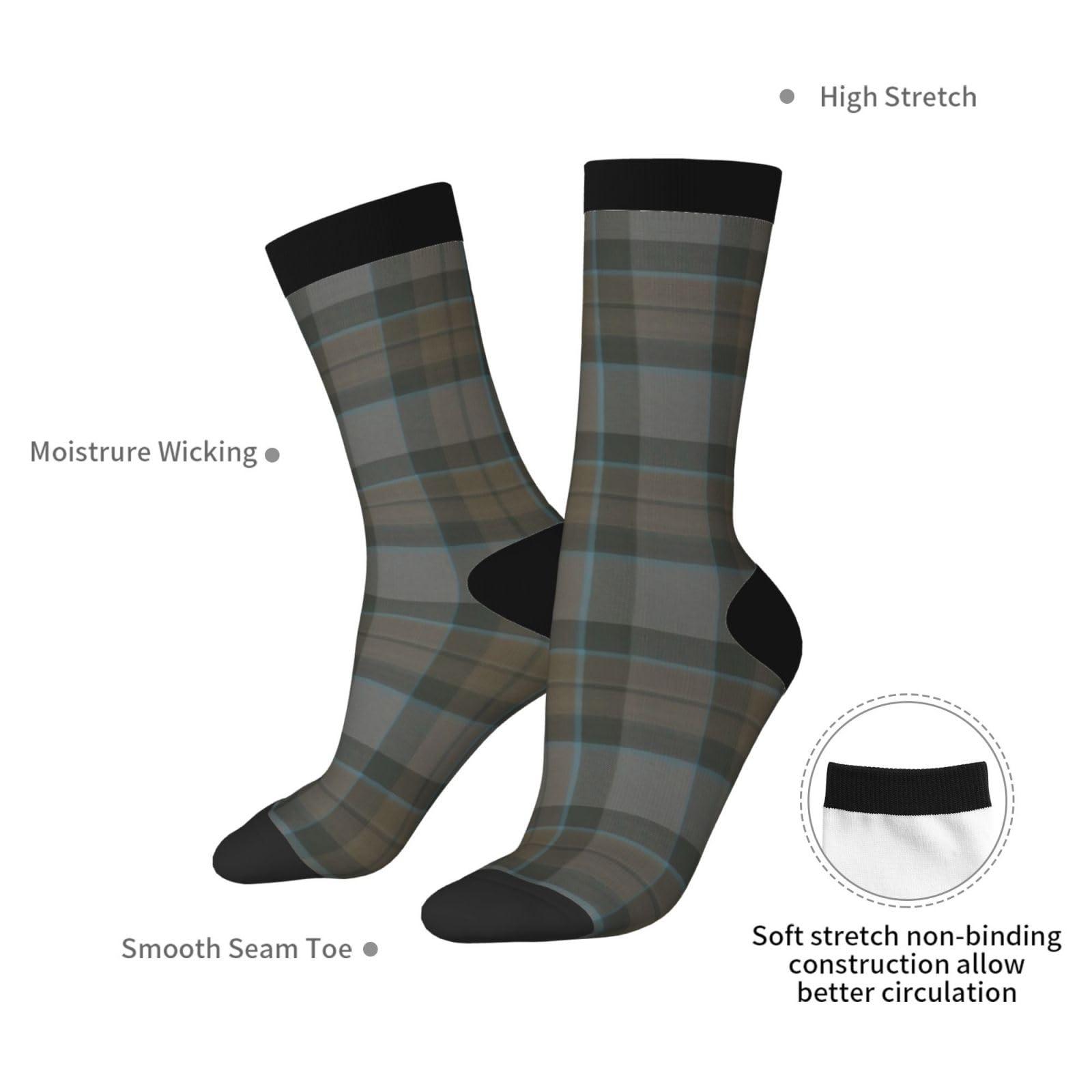 WuDigaY Outlander Mackenzie Tartan Pattern Funny Socks Crazy Socks,Soft & Breathable Fun Socks For Men & Women