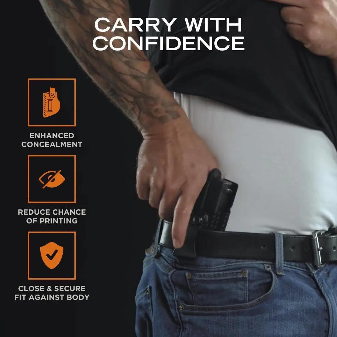 Concealment Express Rounded IWB Holster Fits: Glock 43/48 TLR7 Holster - LH - Black Kydex - Concealment Express - American Made