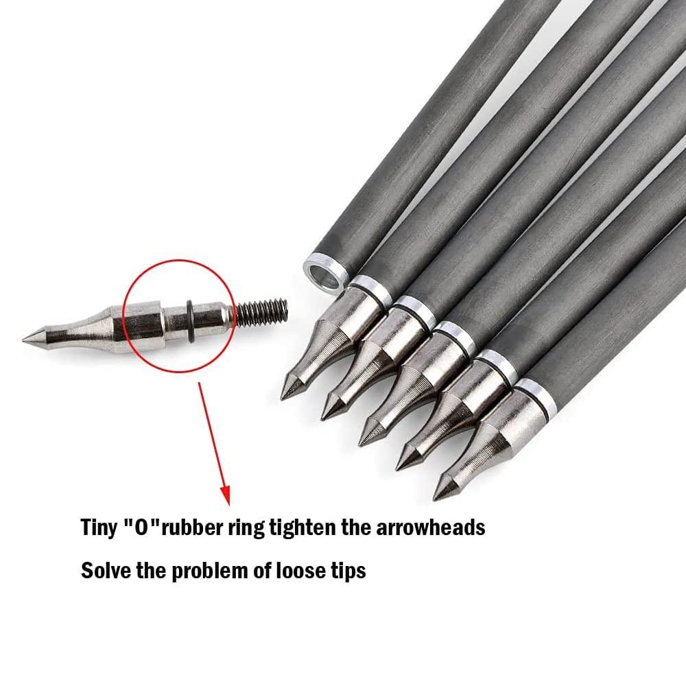 SHARROW 28/30/31 Inch Archery Carbon Arrows Spine 500 Hunting Target Practice Carbon Arrows with 100 Grain Replaceable Tips and 5" Real Feather for Compound & Recurve & Traditional Bow (Yellow, 28 inch/12pcs)