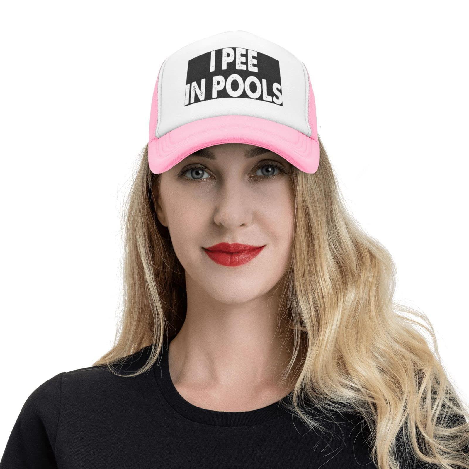 Kkaingg Kkaingg Hat Funny Gift I Pee in Pool Trucker Hat Men Baseball Cap Women Cowboy hat Golf Dad Cap Fishing hat Pink