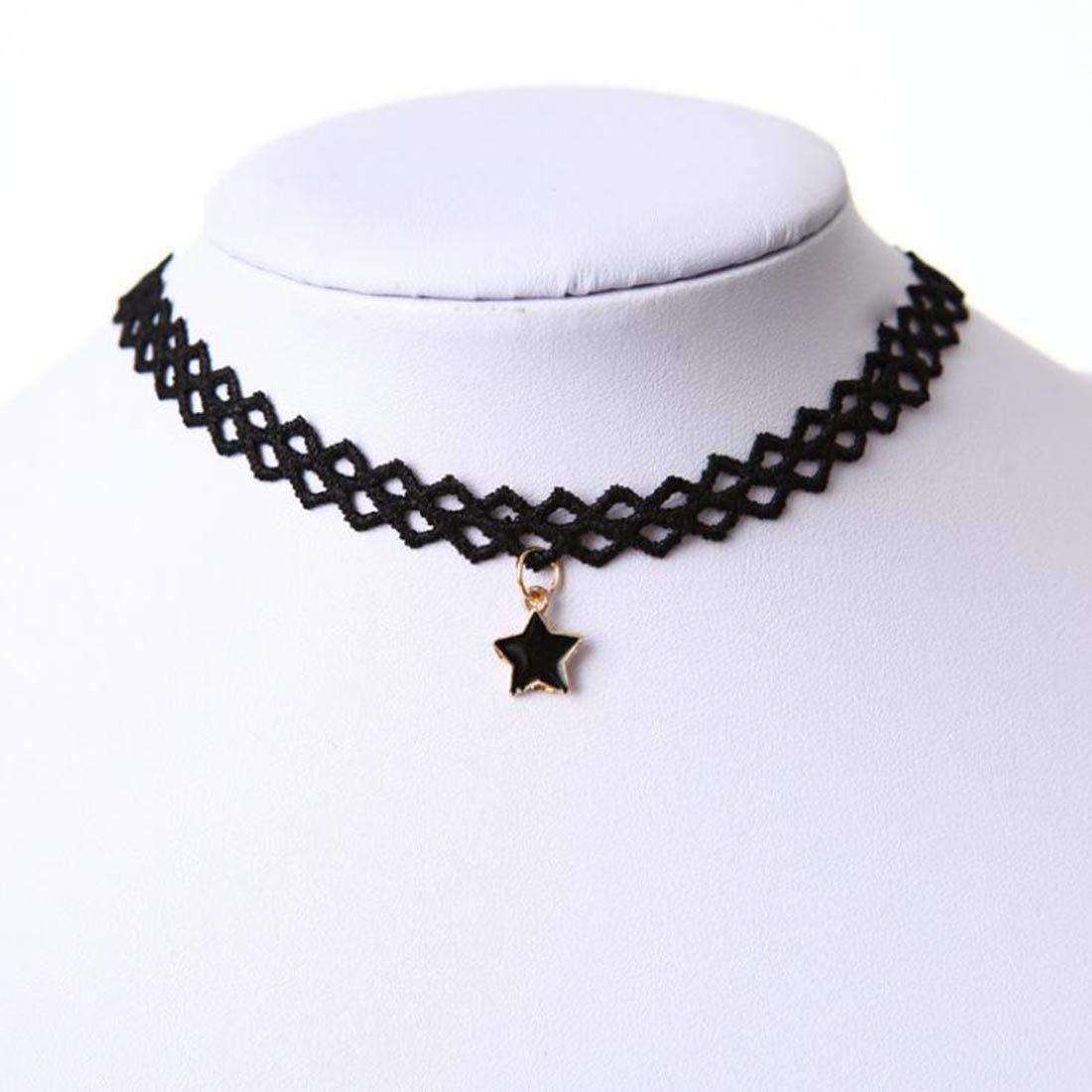 Olbye Olbye Elastic Choker Star Necklace Black Tattoo Choker Necklaces for Women Plastic Minimal Necklace Jewelry