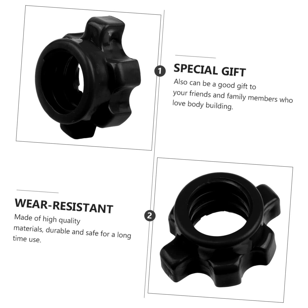 Toddmomy Toddmomy 4 Pcs fitness barbell collar dumbbel non-slip gym machines for home belt ring dumbbell bar screw Lavalier barbell hex nut cap dumbbell hexagon nut dumb bells household
