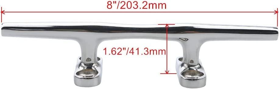 MIZUGIWA MIZUGIWA 6 inch Boat Cleat 316 Stainless Steel Dock Cleat Open Base Cleats Boat Dock Cleats Rope Cleat with Fasteners for Boat Docks,Decks,Kayaks,Marine, Nautical Decor,Pack of 2
