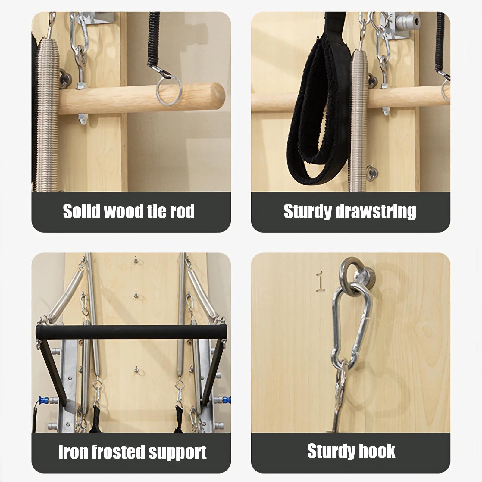 SwAcch SwAcch Wall Mounted Pilates Spring Board Reformer Exercise Equipment, Yoga Wall, Resistance Exercise System for The Home Studio and More