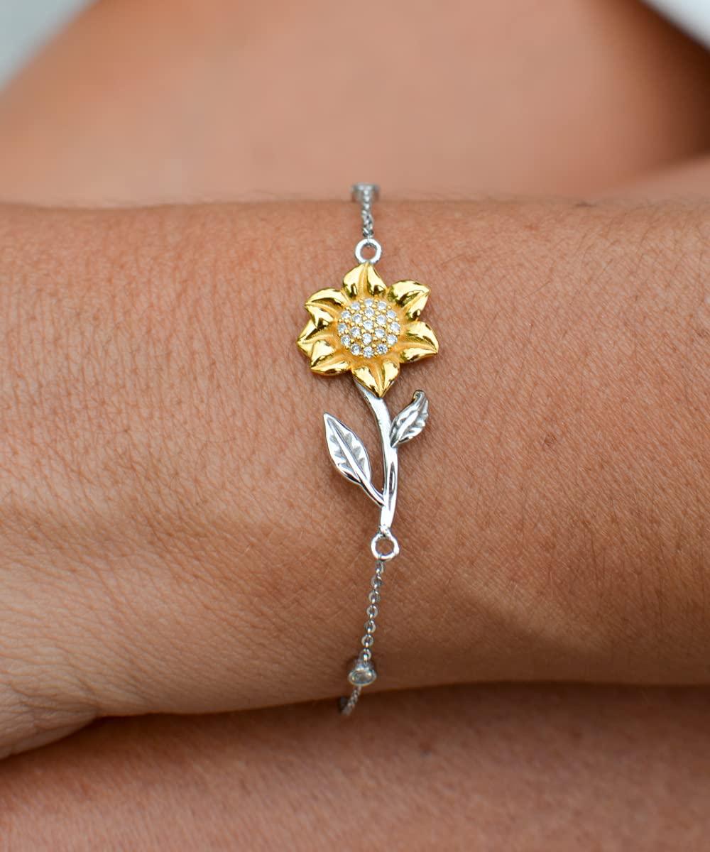 Generic Birthday Unique Gifts for Wife, Unique Gifts from Husband, Thoughtful Sunflower Bracelet, Christmas Unique Gifts for Her
