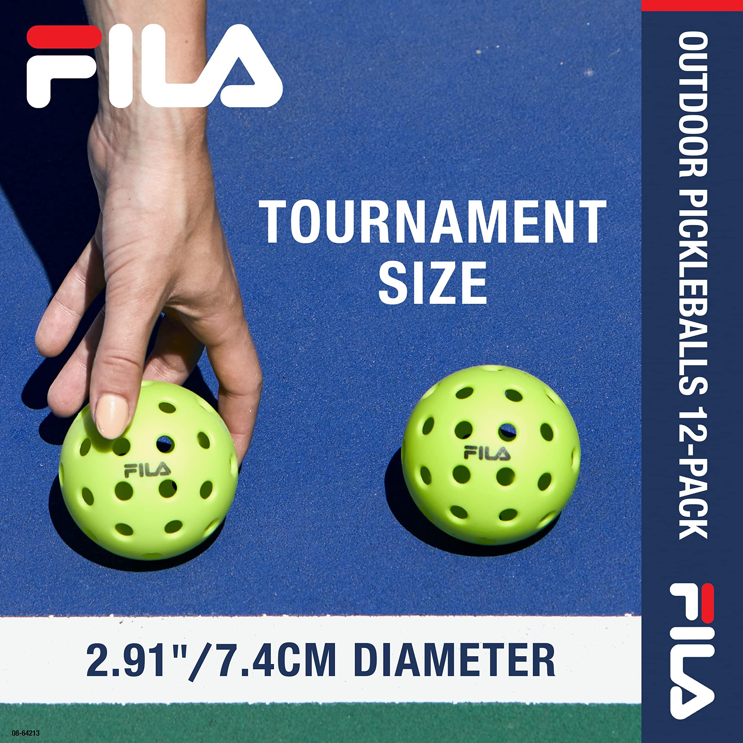 FILA Accessories FILA Accessories Outdoor Pickleball Balls - Official Outdoor Pickleballs, Regulation Size with 40 Holes (Lime Green), Pack of 4