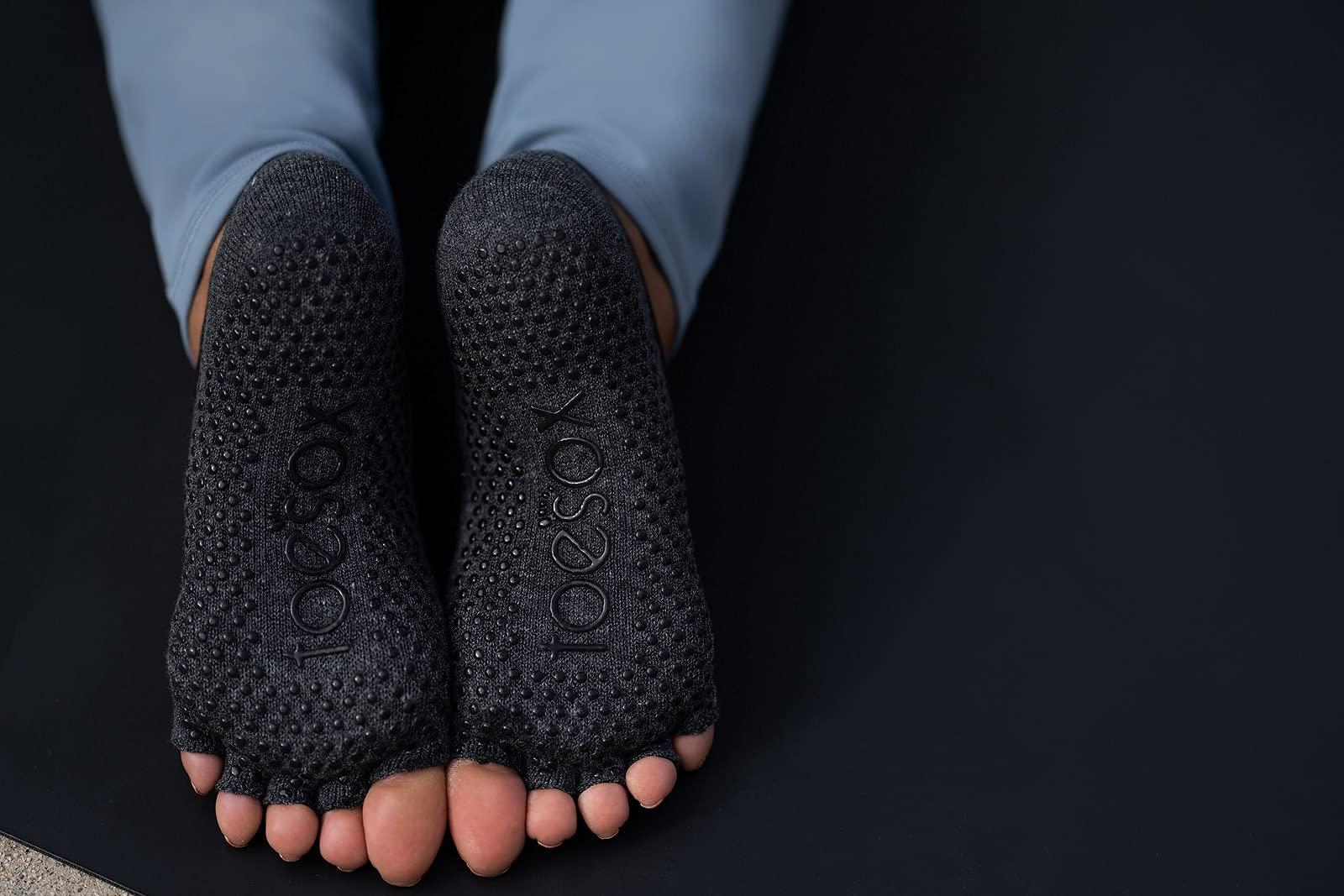 toesox Toesox Non-Slip Ankle Half Toe Grip Socks - Women\'s Pilates Socks with Grips for Yoga, Barre, and Dance