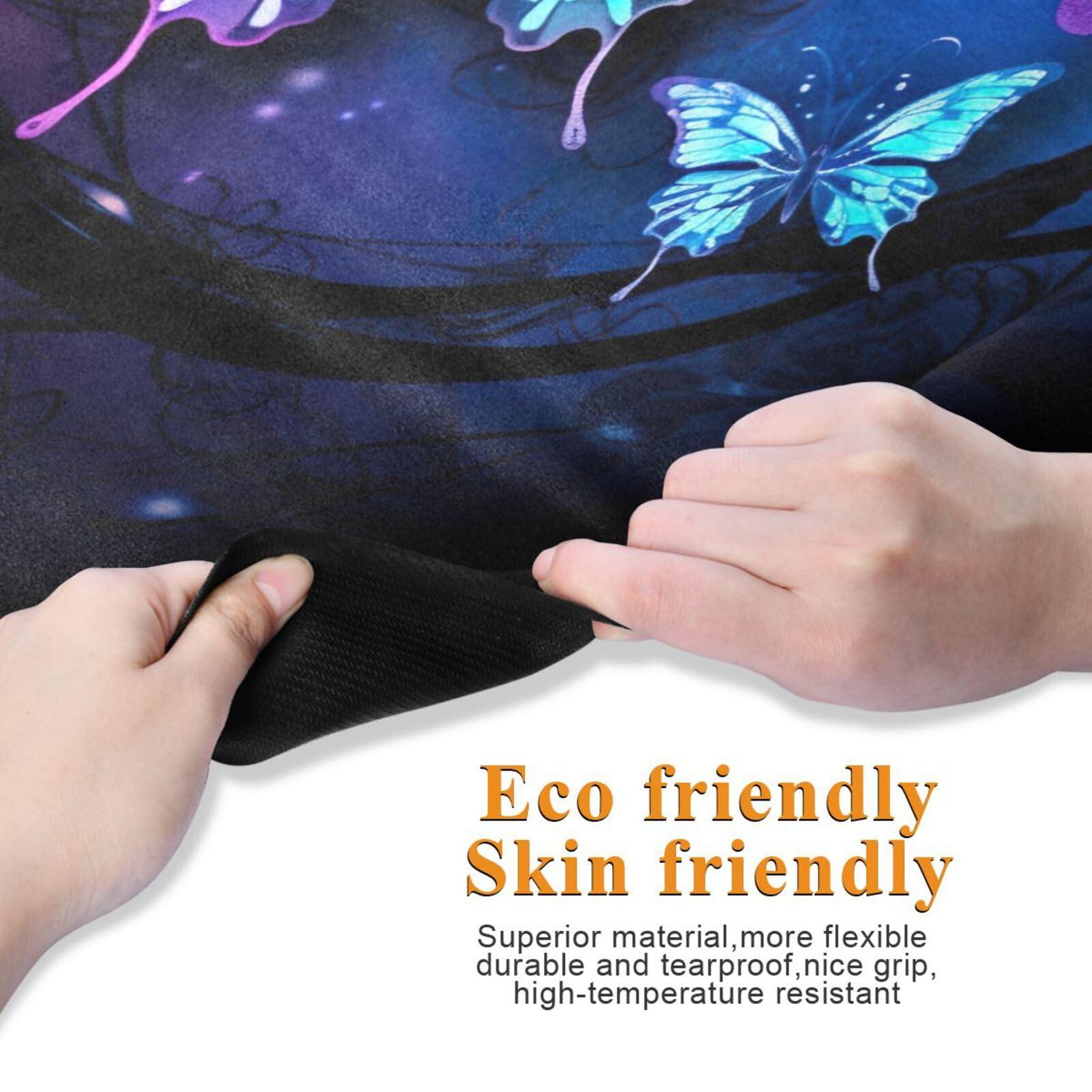 FLildon FLildon Purple Butterfly Yoga Mat Thick Non Slip Yoga Mat Workout Mat for Men Women, Exercise & Exercise Mat for Home Gym, Yoga, Pilates, Stretching, and Floor