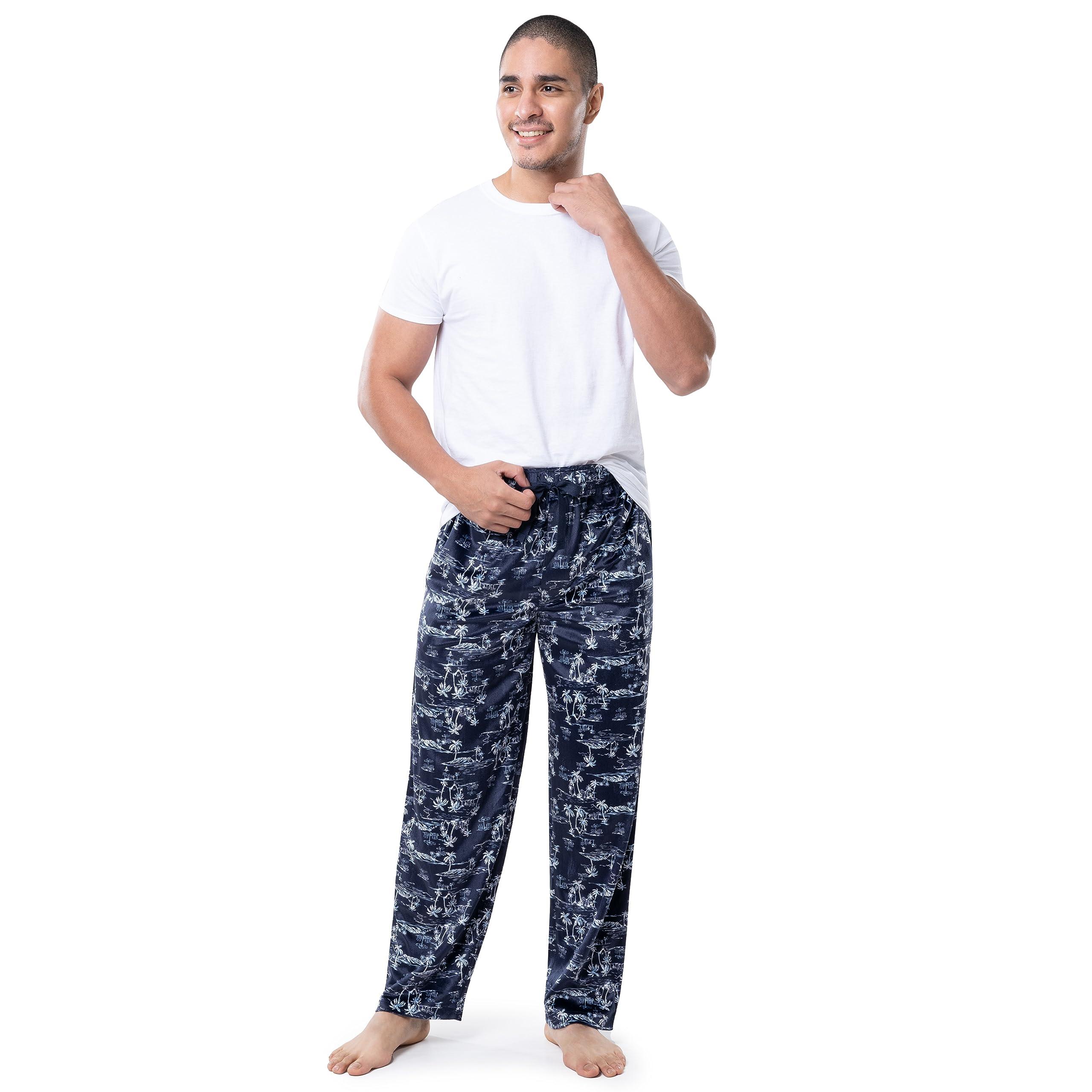 IZOD IZOD Men's Lite Touch Fleece Sleep Pajama, Navy, X-Large