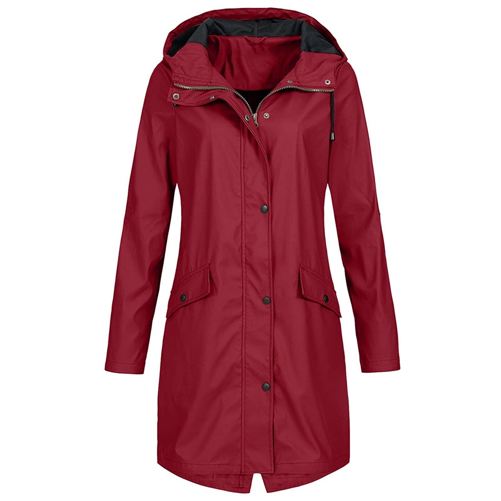 fartey Women\'s Windbreaker Jackets Womens Rain Jacket Waterproof Outdoor Rain Coats Lightweight Active Raincoat Windbreaker Long Hooded Trench Coat Prime Shopping Online