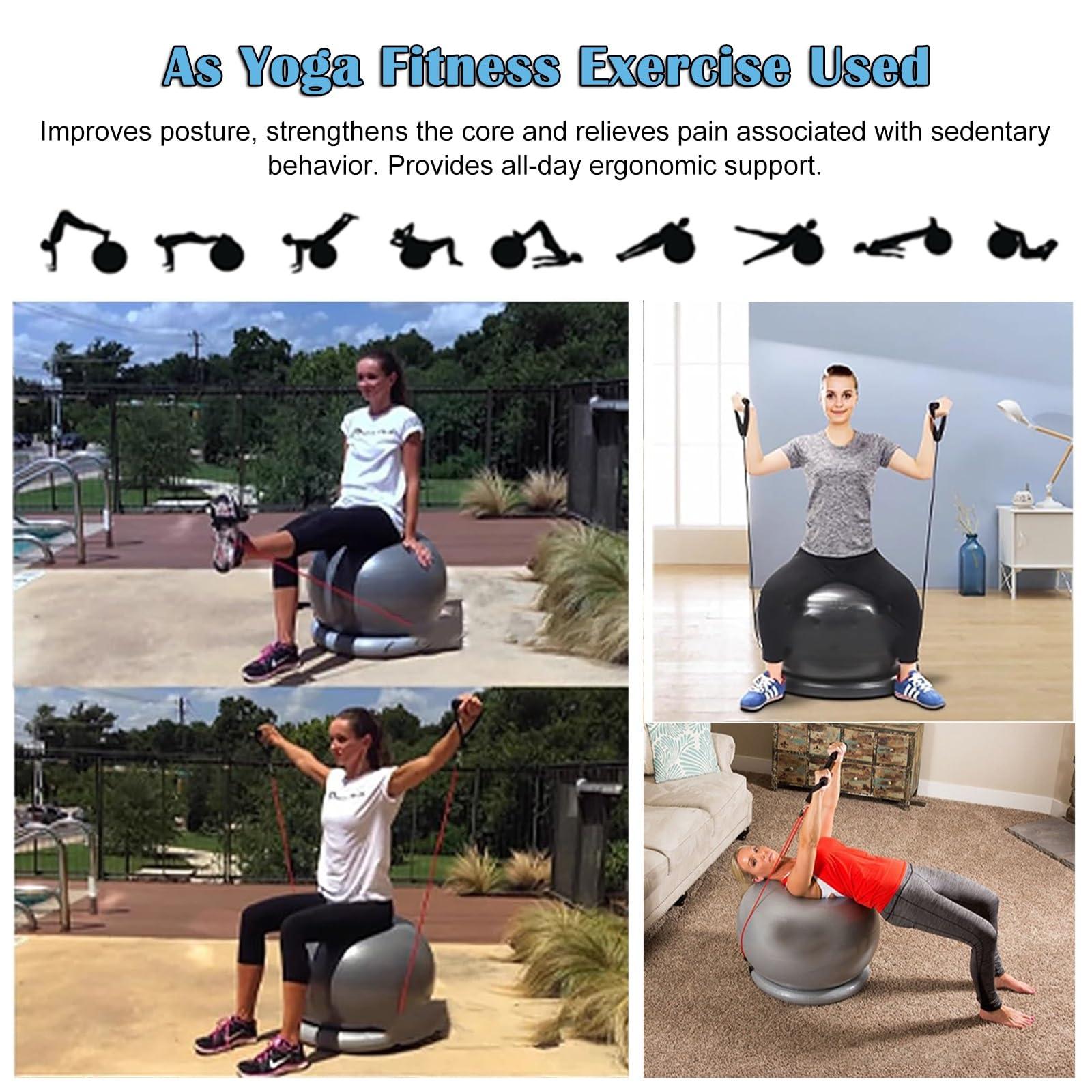 RENLXFI RENLXFI Large Yoga Ball Chair for Sitting at Desk, Lightweight Birthing Ball/Stability Ball/Balance Ball Seat Office Chair, Self-Standing Ergonomic Exercise Ball Chairs(Diameter 75cm(29 4/8 inch))