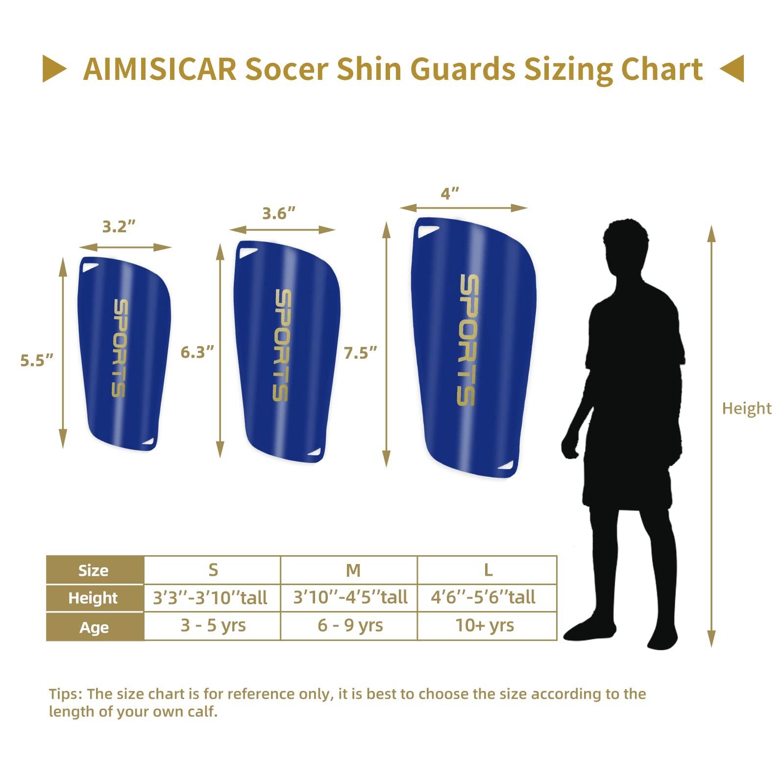 AIMISICAR AIMISICAR Kids Youth Soccer Shin Guards, Shin Pads and Shin Guard Sleeves for 3-15 Years Old Boys and Girls for Football Games, EVA Cushion Protection Reduce Shocks and Injuries