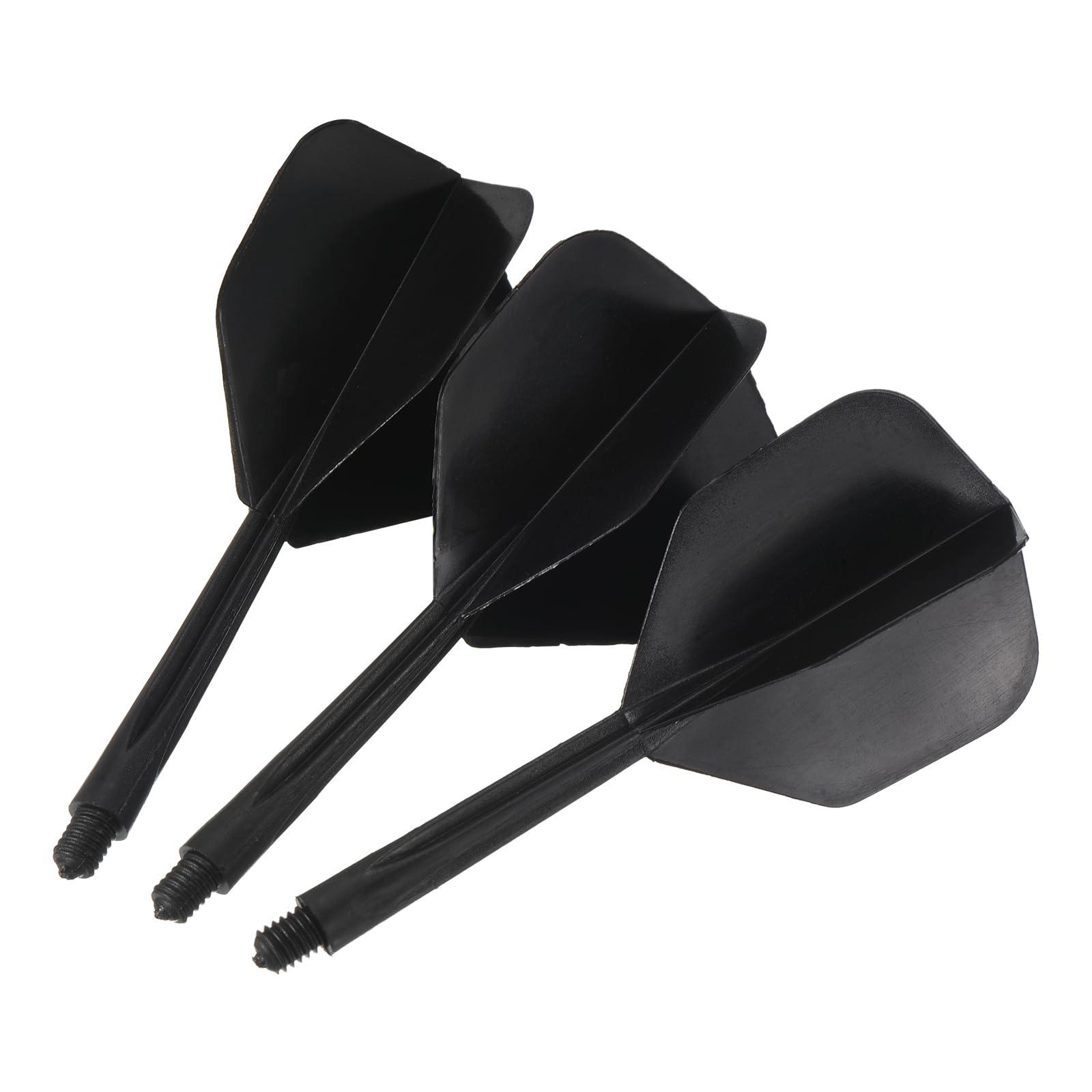 PATIKIL PATIKIL Integrated Dart Shaft & Flights, 3 Pack Lightweight Plastic Dart Flight Set, Black