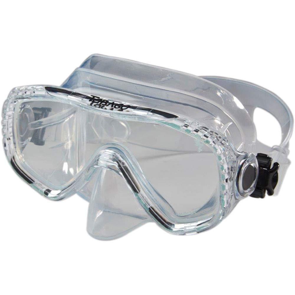 Akona AKONA Tobago Scuba and Snorkeling Dive Mask with Clear Silicone Skirt and Single Tempered Lens (Black Silicone)
