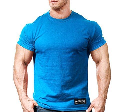 Monsta Clothing Co. Monsta Clothing Co. Men's Bodybuilding Workout (Monsta-000) Gym T-Shirt (G:BK) Black