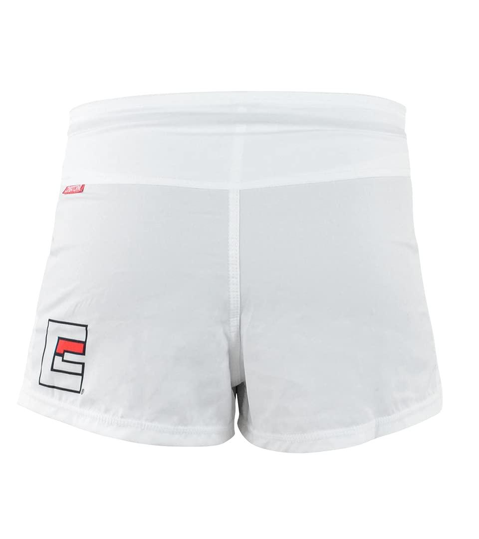 Combat Corner Combat Corner BOSS Fight Shorts BJJ MMA Muay Thai Kickboxing Quick Dry Athletic Fight Shorts for Men and Women White