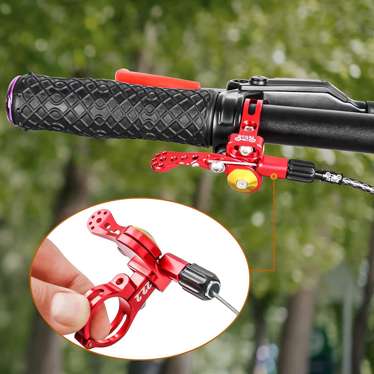 MUQZI MUQZI Dropper Post Lever, Bike Seatpost Dropper Remote Lever Shifter Adjustable Control Remote for 22.2mm Mountain Bike and Road Bicycle Handlebars, Red