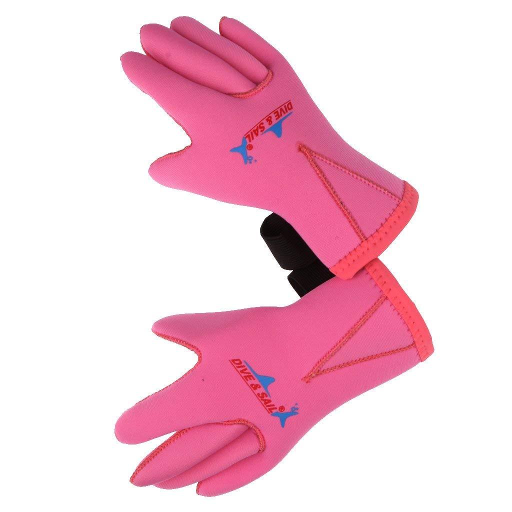 Inzopo Inzopo 3mm Neoprene Skid-Proof Kids Boys Girls Wetsuit Gloves - Surf, SUP, Kayak, Scuba Diving, Snorkel, Swimming, Water Sports - 2 Colors Pink XL