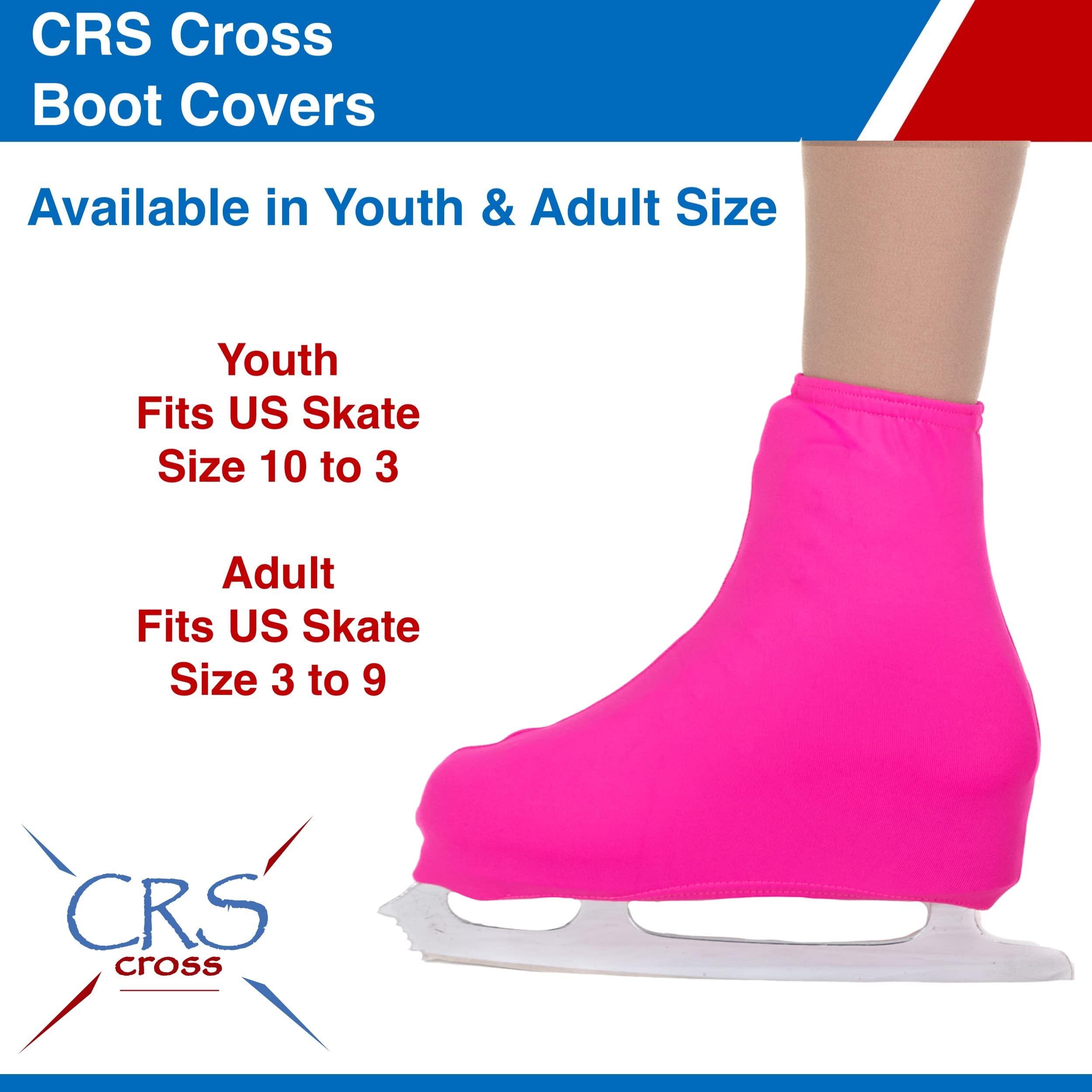 CRS Cross CRS Cross Skating Boot Covers Lycra Skate Covers. Performance Ready Protection for Figure Skates, Ice Skating, Roller Skates. (Power Pink, Youth)