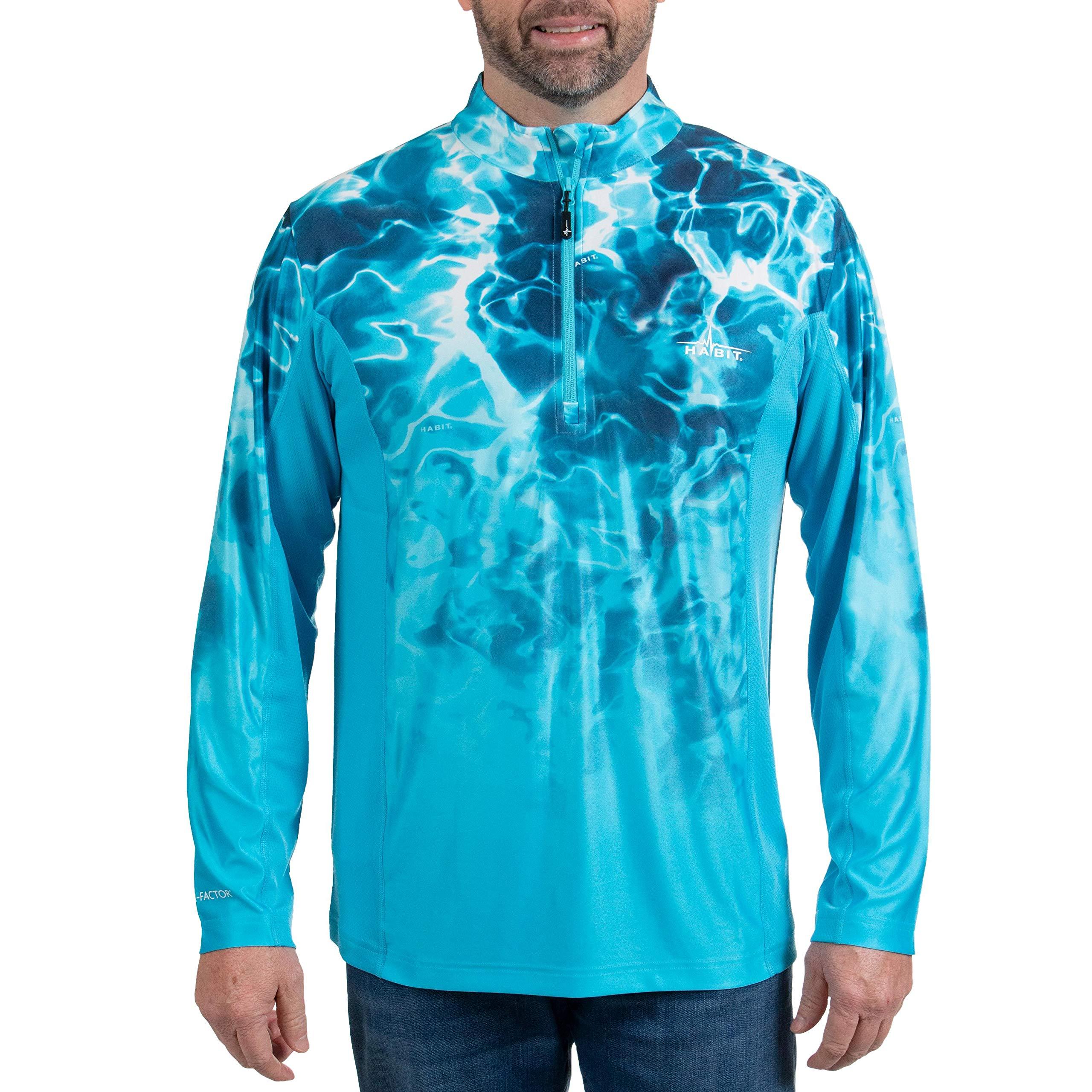 HABIT HABIT Men\'s Corcavado Peak Zip Performance Layer, Habit Waves River Blue Fade, 2X-Large