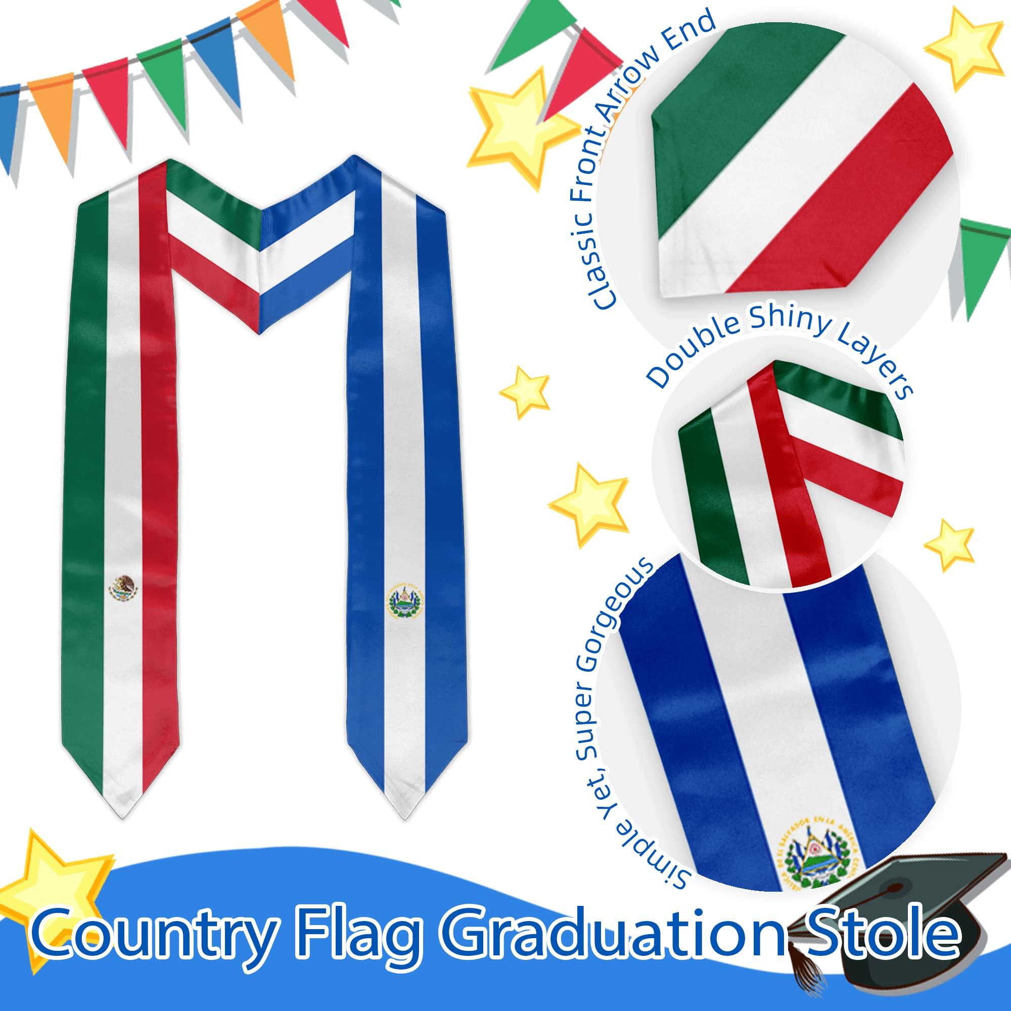Vcmaluco Vcmaluco Mexico Flag Graduation Stole Mexican Graduation Sash Scarf Graduation Gift for International Student