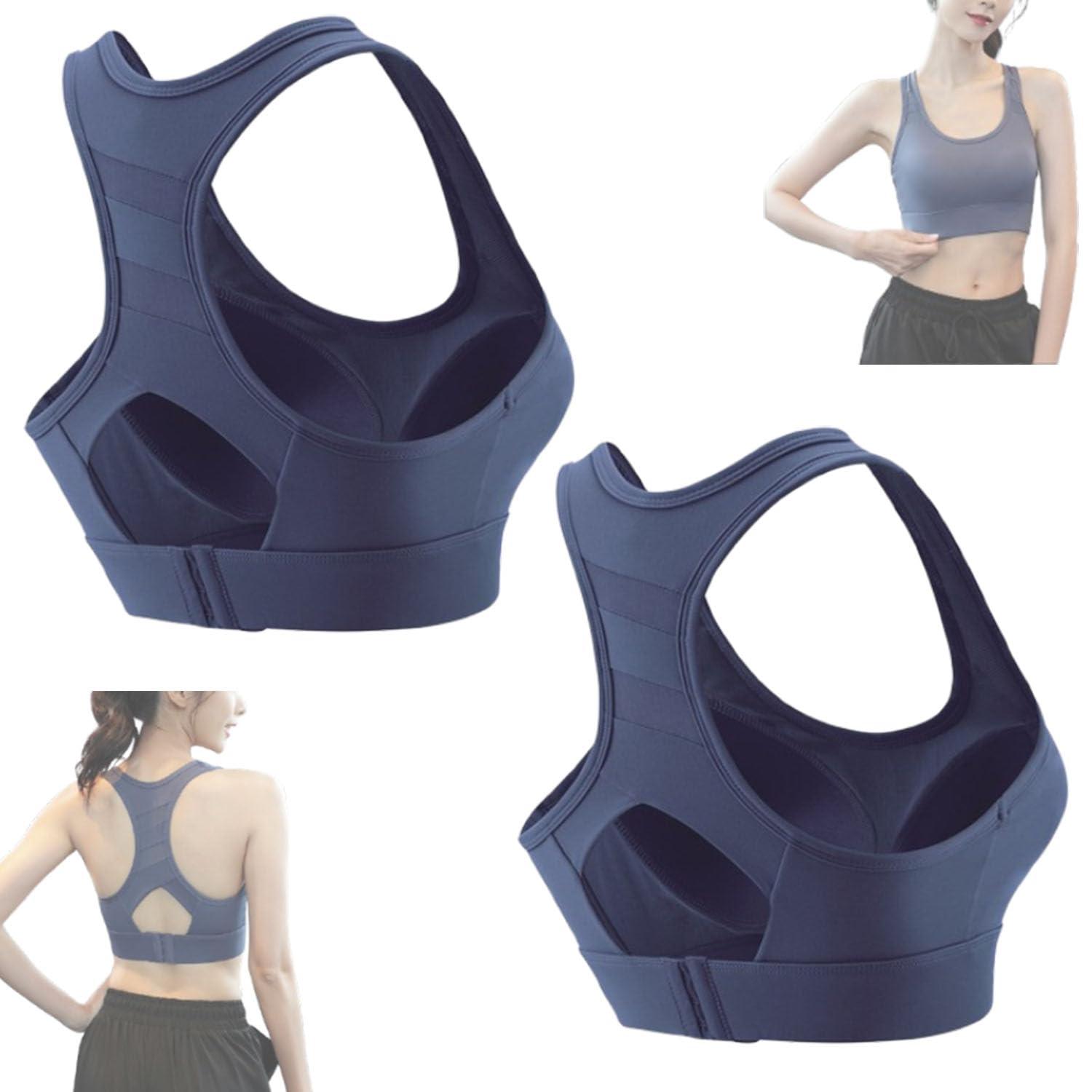ljhjdkxf ljhjdkxf Plus Size Sports Bra High Impact,High Strength Shockproof Comfortable High Impact Plus Size Sports Bra (2 PCS-Blue,M)
