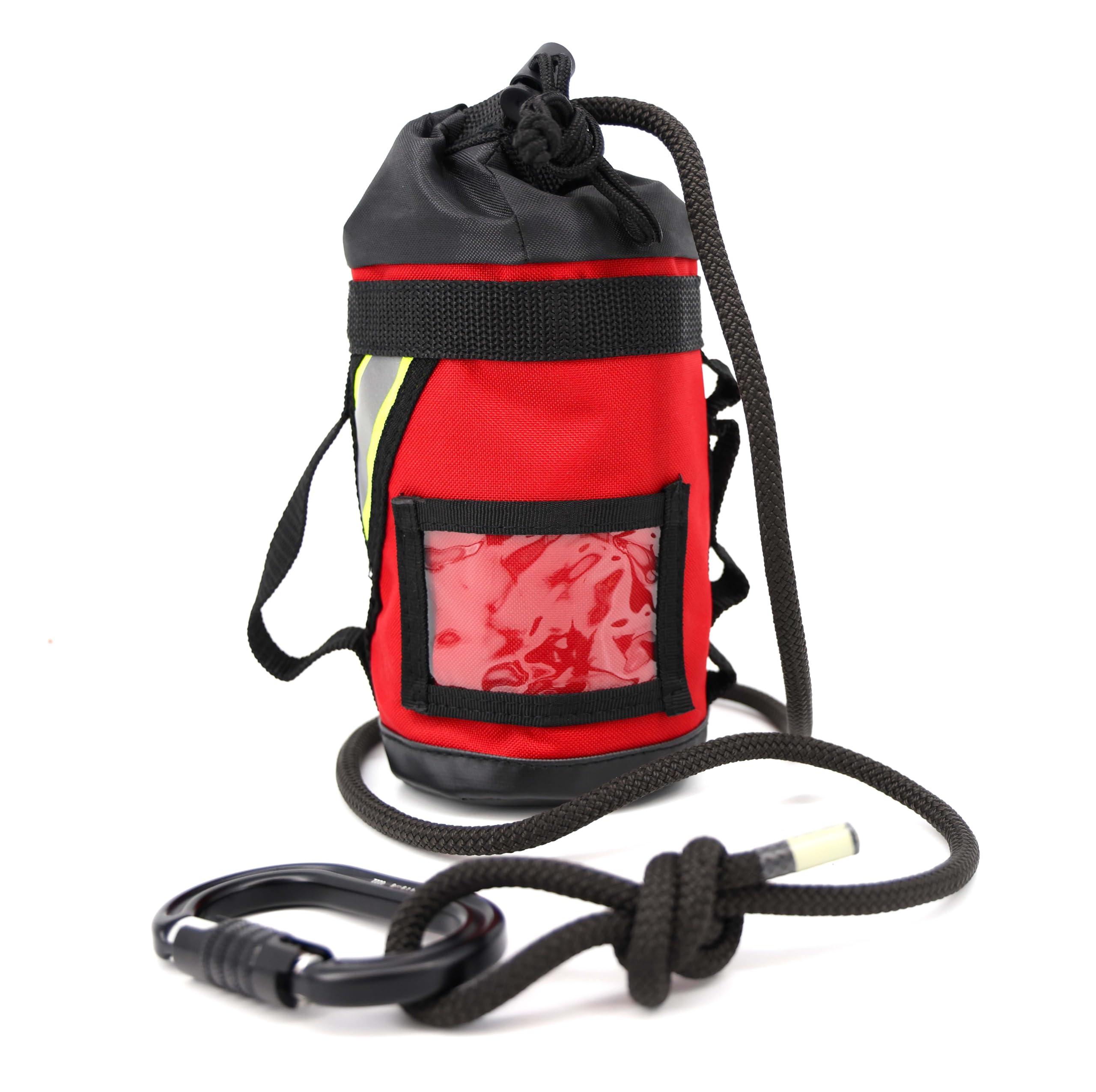 Lightning X Products Lightning X Fire Rescue Personal Escape Rope Bag Bail Out Kit w/ 40' x 8mm Rope & Carabiner NFPA - Red