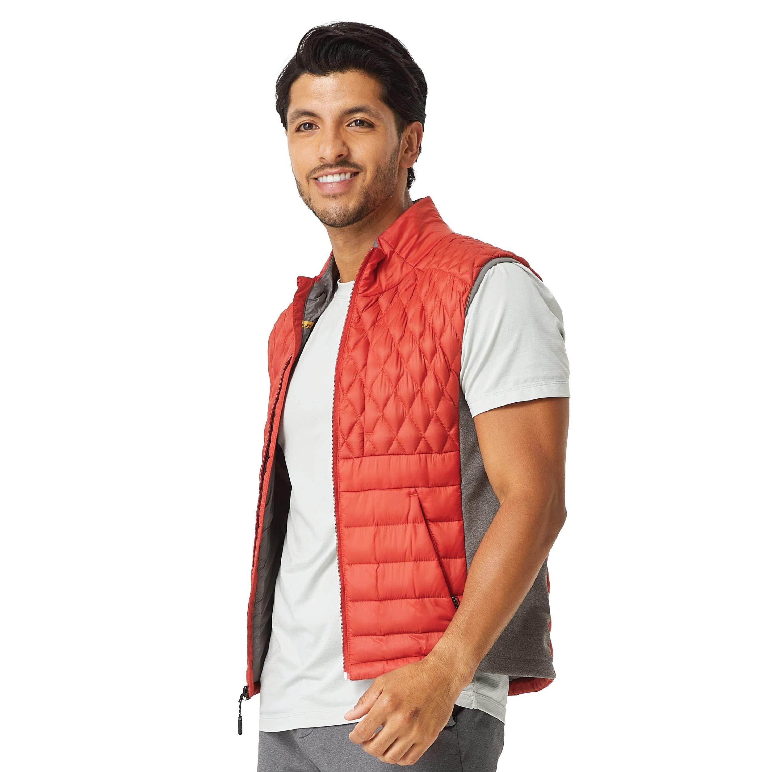 PYVOT PYVOT Mens Dash Weighted Quilted Vest, Weighted Blanket Inspired Clothing for Sensory Issues, Fitness, Stress Relief and Relaxation, 2X Large Size, Brick