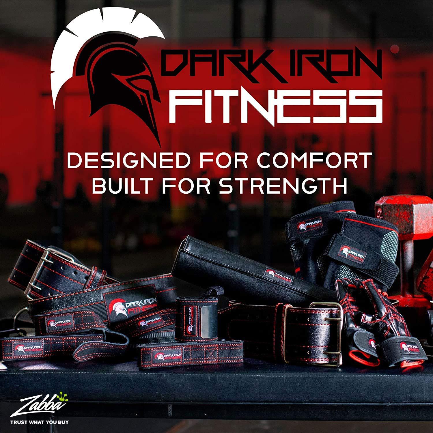 Dark Iron Fitness Dark Iron Fitness Weightlifting Leather Suede Lifting Wrist Straps Bundle for Men and Women Wraps Weight for a Heavy Powerlifting Grip Hooks with Padded Support