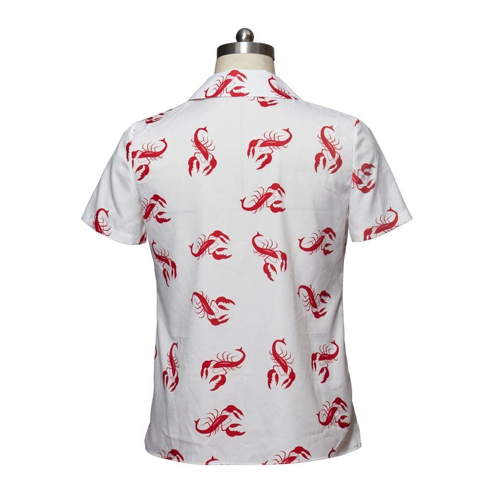 MyheroCos Men's Kramer Seinfeld Lobster Shirt Button-Up White Shirt Casual Shirt Top-XL