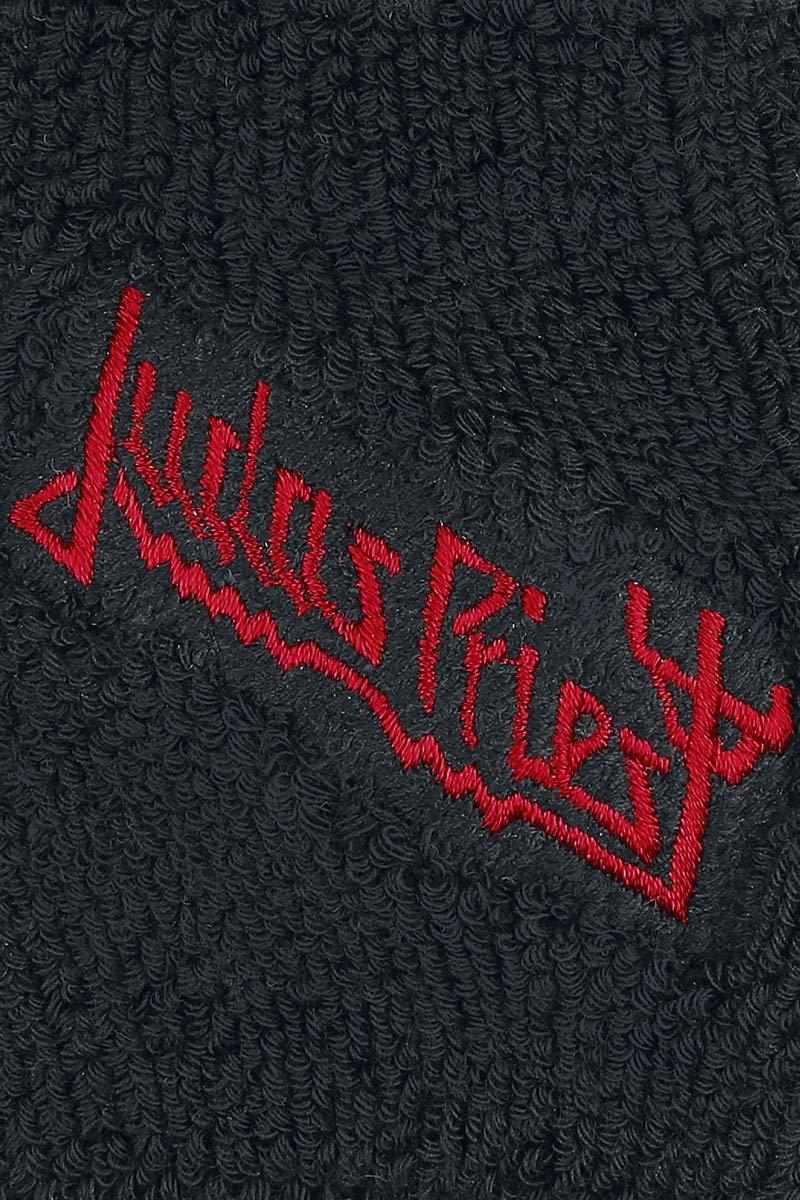 RAZAMATAZ Razamataz Judas Priest Logo Embroidered Wrist Sweatband - Men\'s Heavy Metal Fan Accessory - Red - One Size