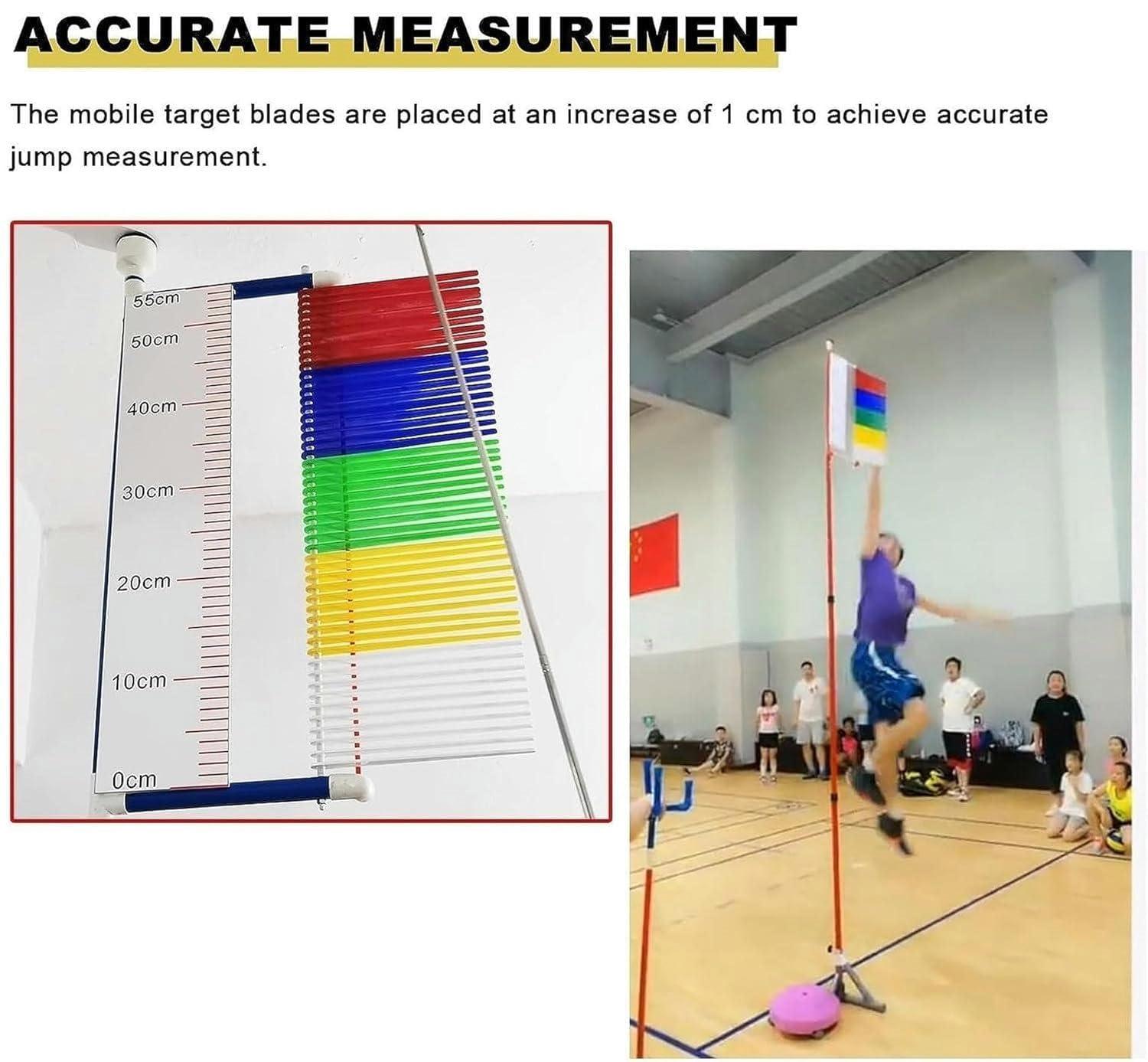 WANGYYDS Vertical Jump Tester/Trainer, Vertical High Jump Test Pole Vertical Jump Trainer, Adjustable Jump Measurement Tool Jump Testing Device, Vertical Jump Test Stick Pole Tool, Volleyball/Basketball