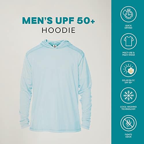 Vapor Apparel Vapor Apparel Mens UPF 50+ UV Sun Protection Long Sleeve Performance Hoodie for Sports and Outdoor Lifestyle, Medium, Arctic Blue