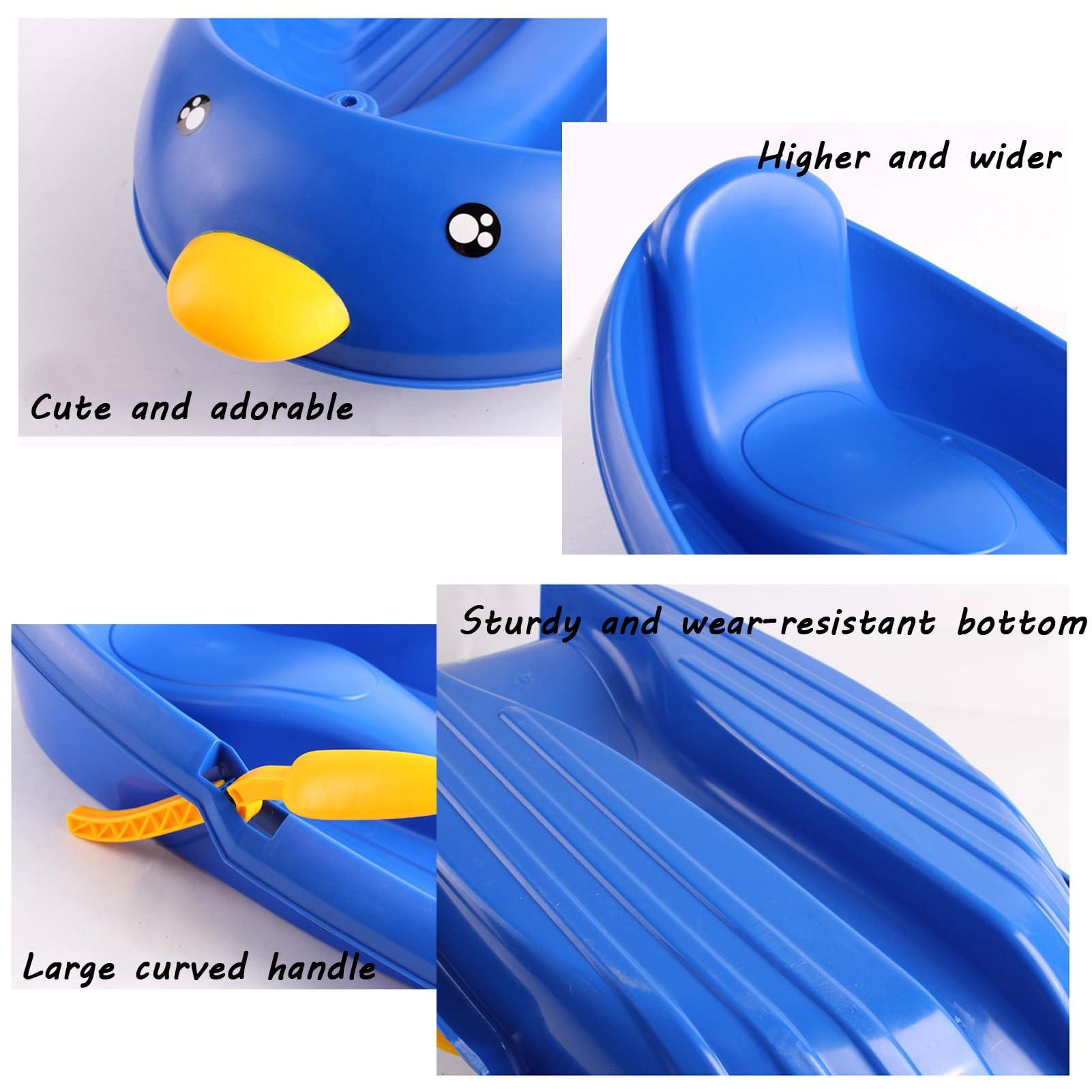 TUOYIBO Thickened Wear-Resistant Sledge, Children's Snowboard Sledge, Plastic Sledge, Adult Sledge with Backrest