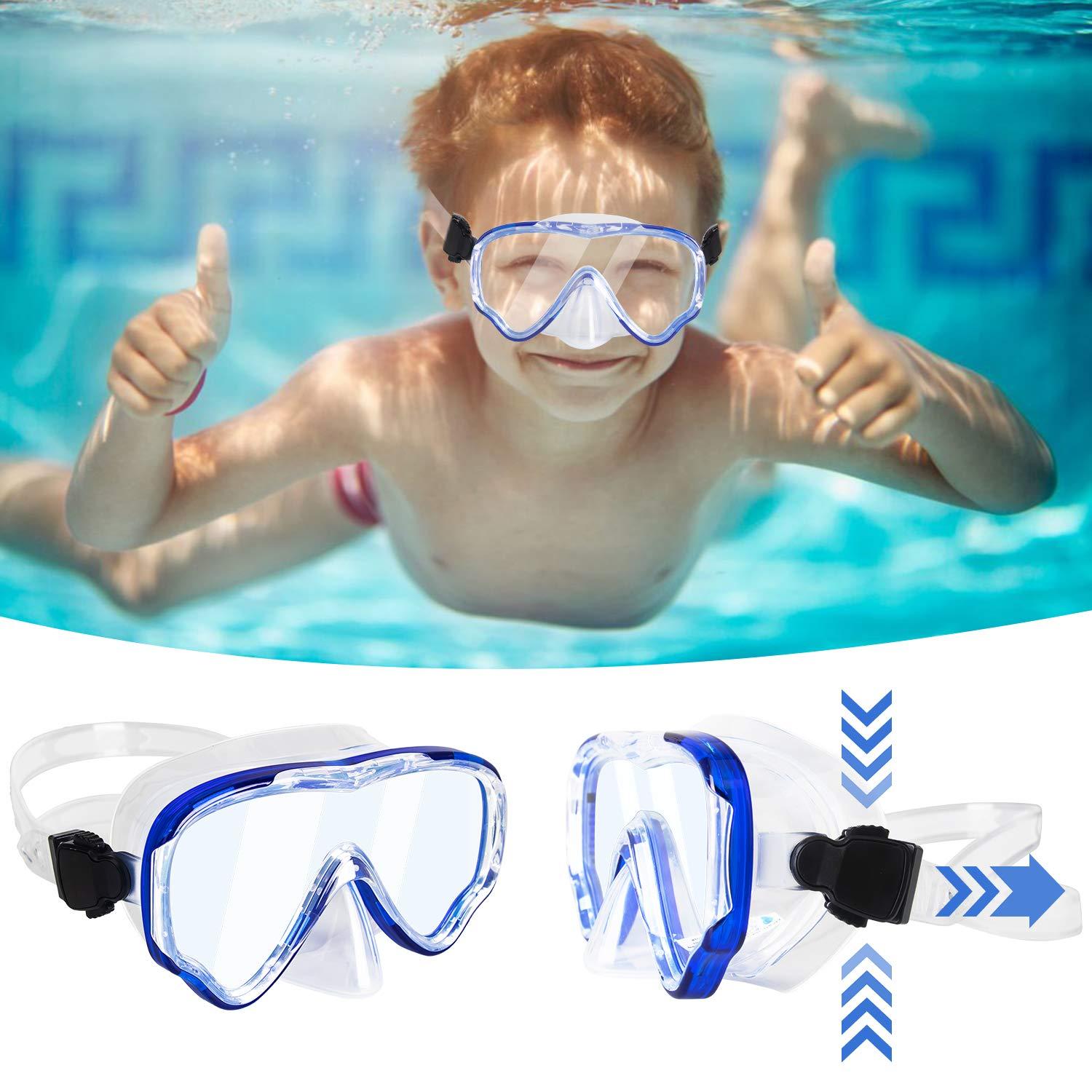 Peicees Peicees Swimming Goggles with Nose Cover for Kids, Youth Anti Fog Swim Goggles Snorkel Diving Mask for Boys Girls