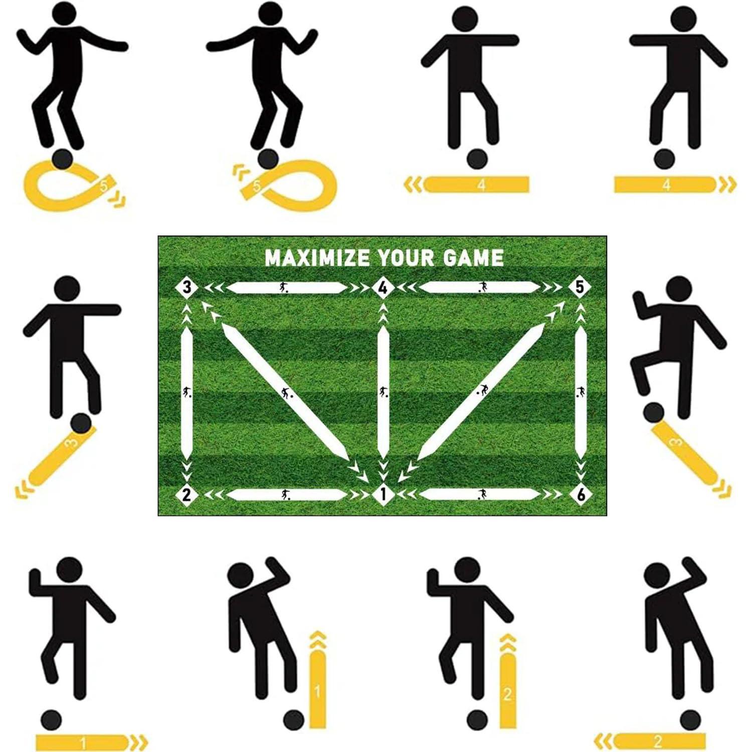 PUSHIZHIGUANG Soccer Training Mat, Anti-Skid Soundproof Football Training Mat, Household Diatom Mud Folding Children Adult Dribbling Training Foot Mat, Improve Speed, Strength and Coordination (E, 15.7 * 23.6in)