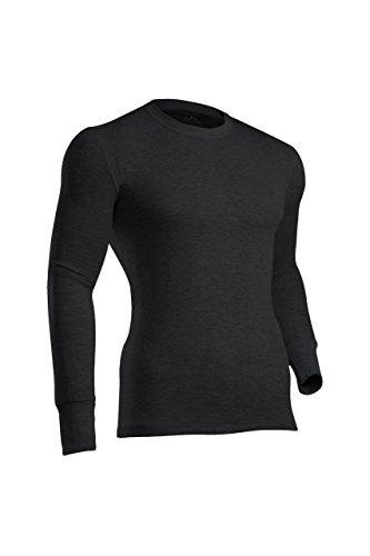 ColdPruf ColdPruf Platinum II Dual Layer Activewear Long Sleeve Crew Neck Men's Base Layer Top, Black, Medium