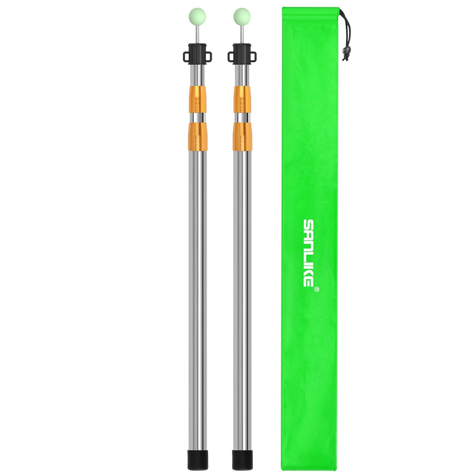 SANLIKE SANLIKE Telescoping Tarp Pole Adjustable Tent Poles, 33\"-86.6\" Thickened Tube Collapsible Stainless Steel Canopy Poles for Camping Backpacking Hiking Awning Sun Sails Outdoor Sports, Set of 2