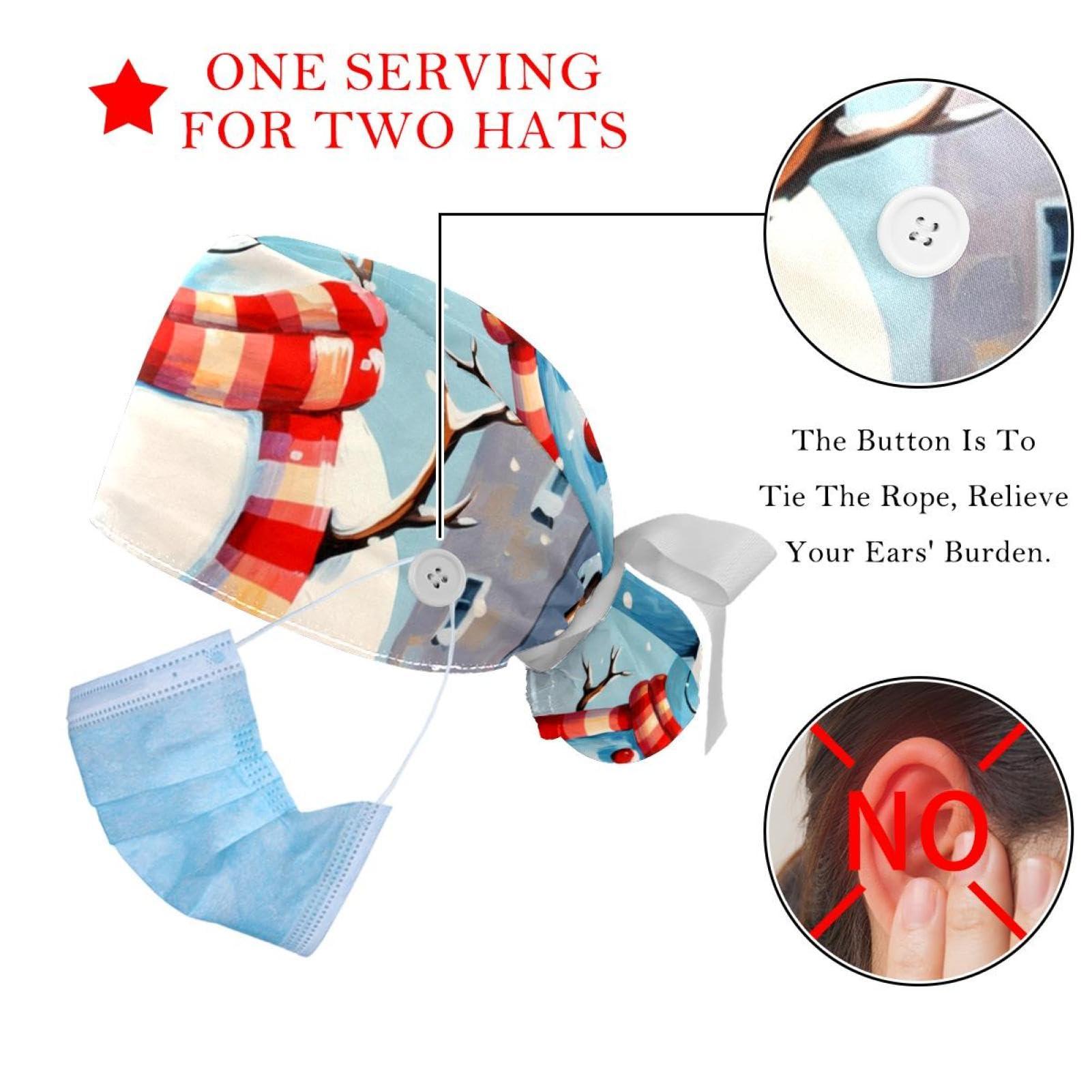 YTYVAGT 2-Pc,Nurse Scrub Caps,Scrub Hats with Buttons and Cotton Sweatband,Fantasy Universe Space Theme