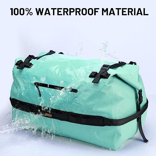 MIER MIER Large Waterproof Duffel Bag Rolltop Dry Backpack Duffle Bags for Kayaking, Rafting, Boating, Swimming, Camping, Travel, Gym, Beach, 80L, Green