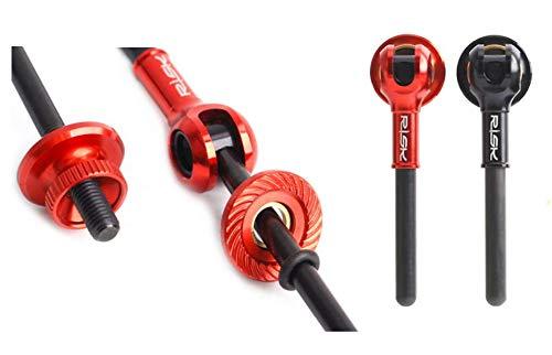 Juscycling Juscycling Quick Release Skewer Lever for MTB Mountain Bike Road Bicycle, Titanium Axle Shaft, Carbon Fiber Lever, 1 Pair (Red)