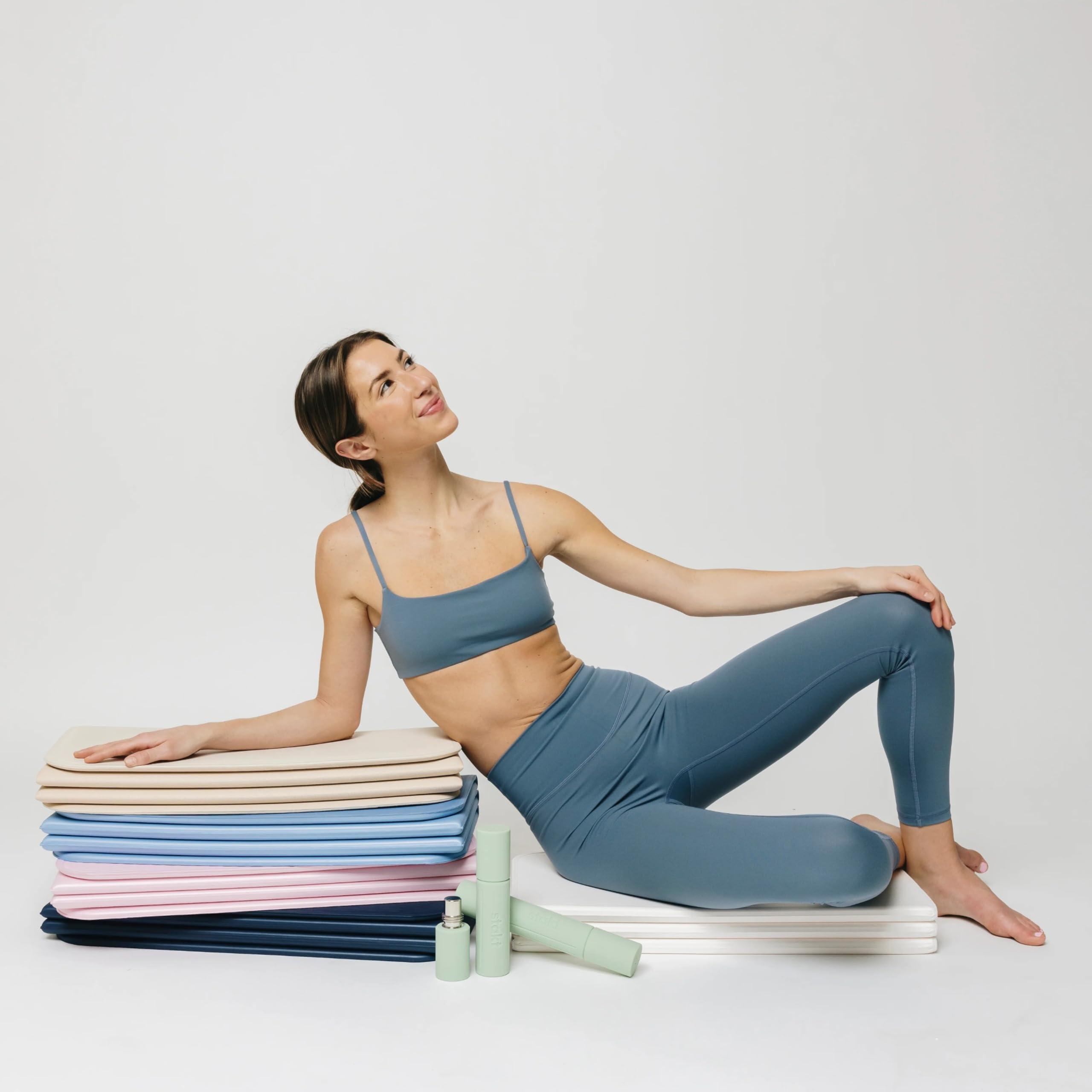 Stakt Stakt Foldable Multi-Purpose Fitness & Yoga Mat with Patented Design, Workout Mat with Non-Slip Surface, Portable & Lightweight, For Studio or Home Use, As Seen on Shark Tank (Seafoam)