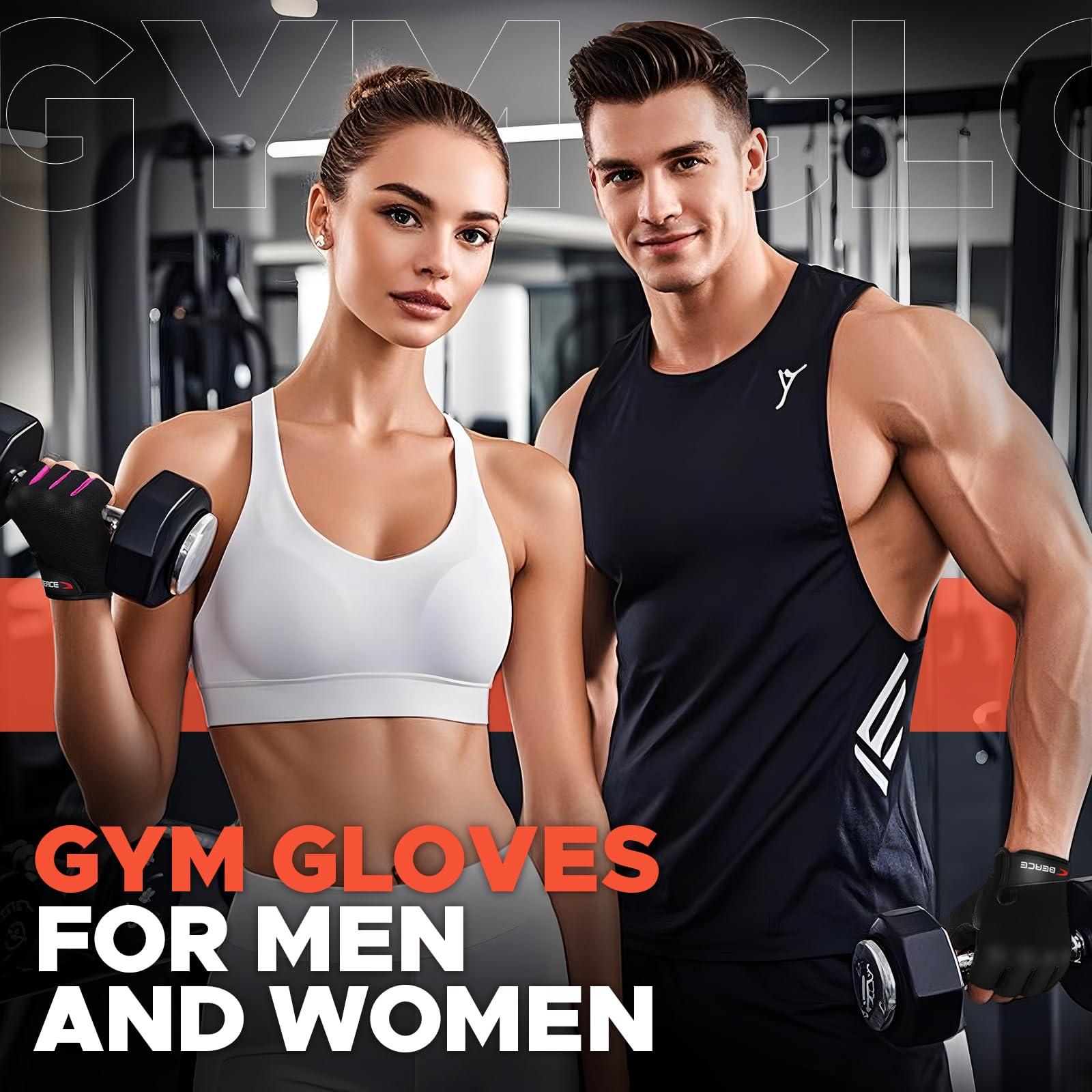 BEACE BEACE Weight Lifting Gym Gloves with Anti-Slip Leather Palm for Workout Exercise Training Fitness and Bodybuilding for Men & Women