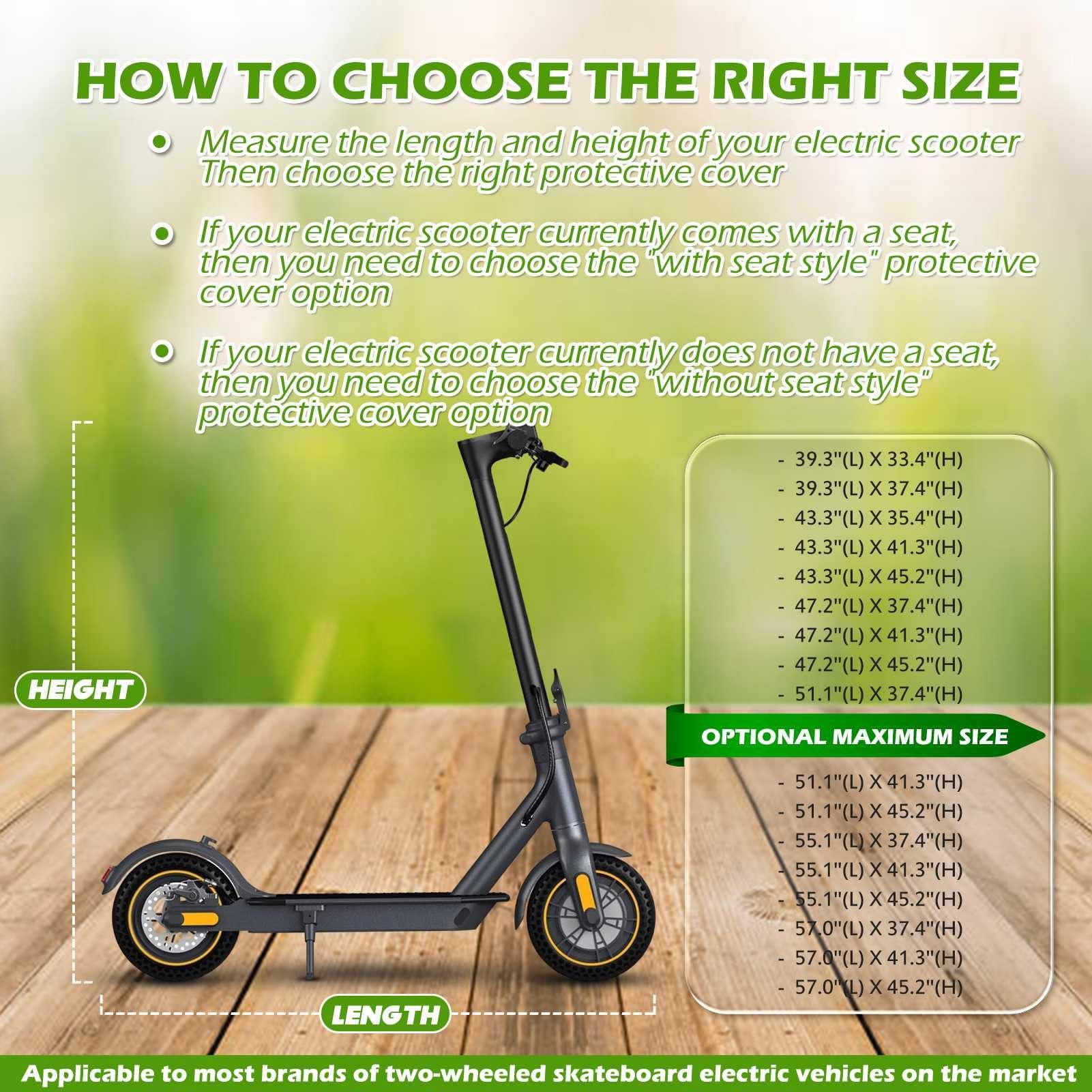 MZBZYU MZBZYU Electric Scooter Cover All Season Universal Weather Quality Waterproof Sun Outdoor Protection Small Foldable Kick Scooter Shelter Tear Proof Night Reflective and Lock-Holes Simple Covers