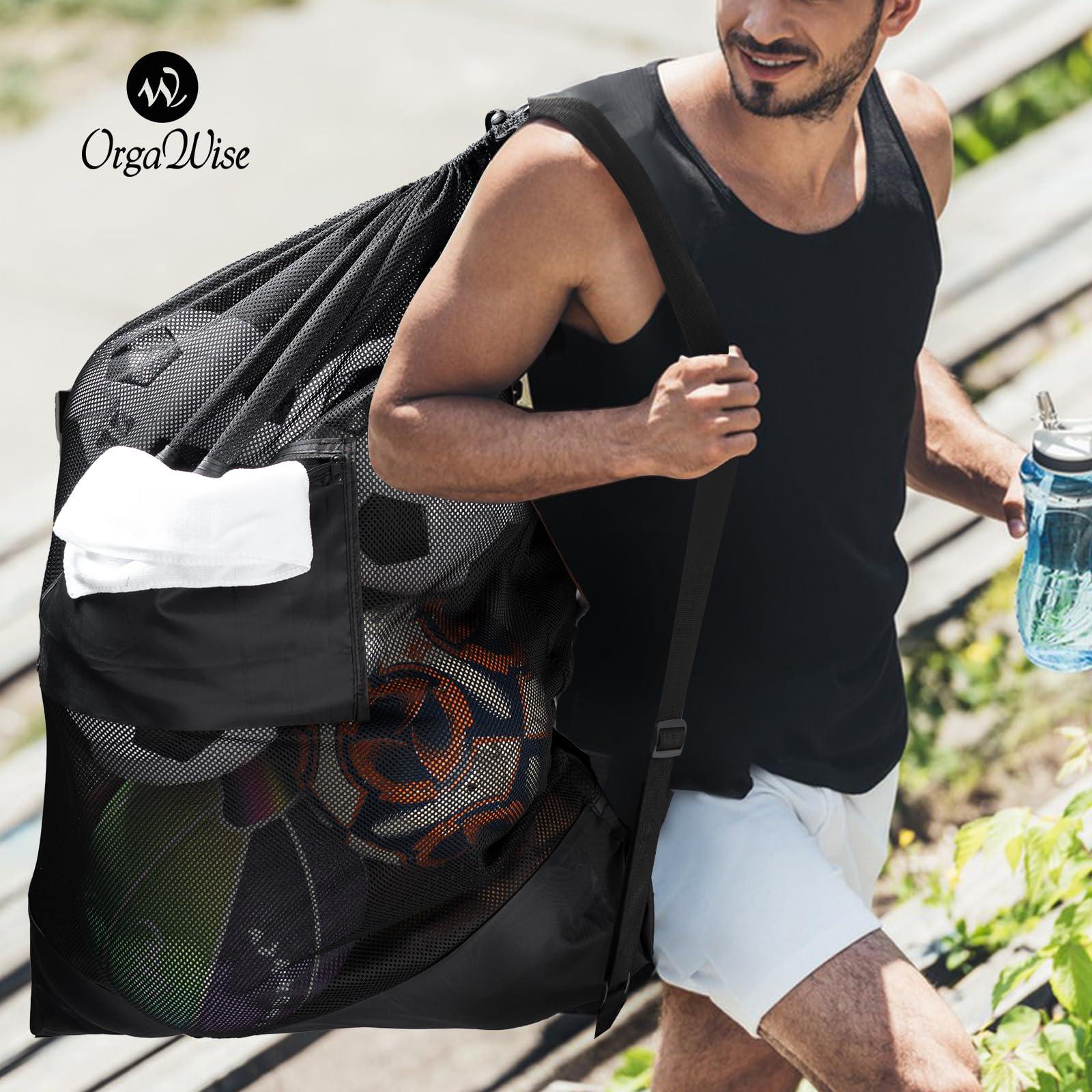 OrgaWise OrgaWise Thickened Extra Large Soccer Ball Bag Tested to Hold over 75 lbs (30"x40"/76x102cm)