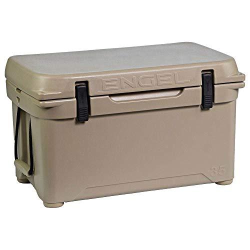 ENGEL Engel Coolers ENG35 Cooler | 36 Can High Performance Durable Seamless Rotationally Molded Ice Box for Camping, Hunting, and Fishing - Tan
