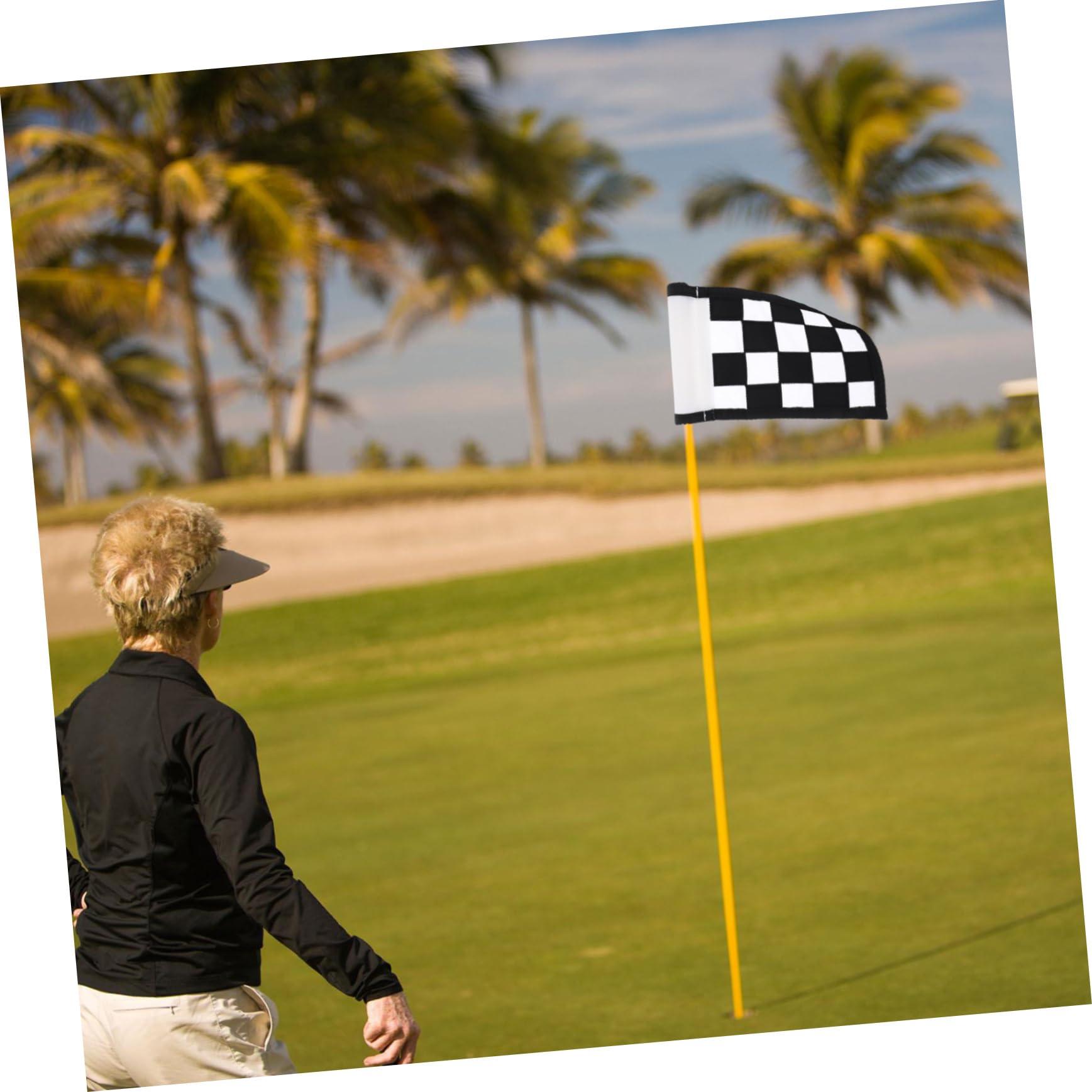 SUPVOX SUPVOX Training Flag for Golf Checkered Design Nylon Flag for Outdoor Course Practice Complete Accessory
